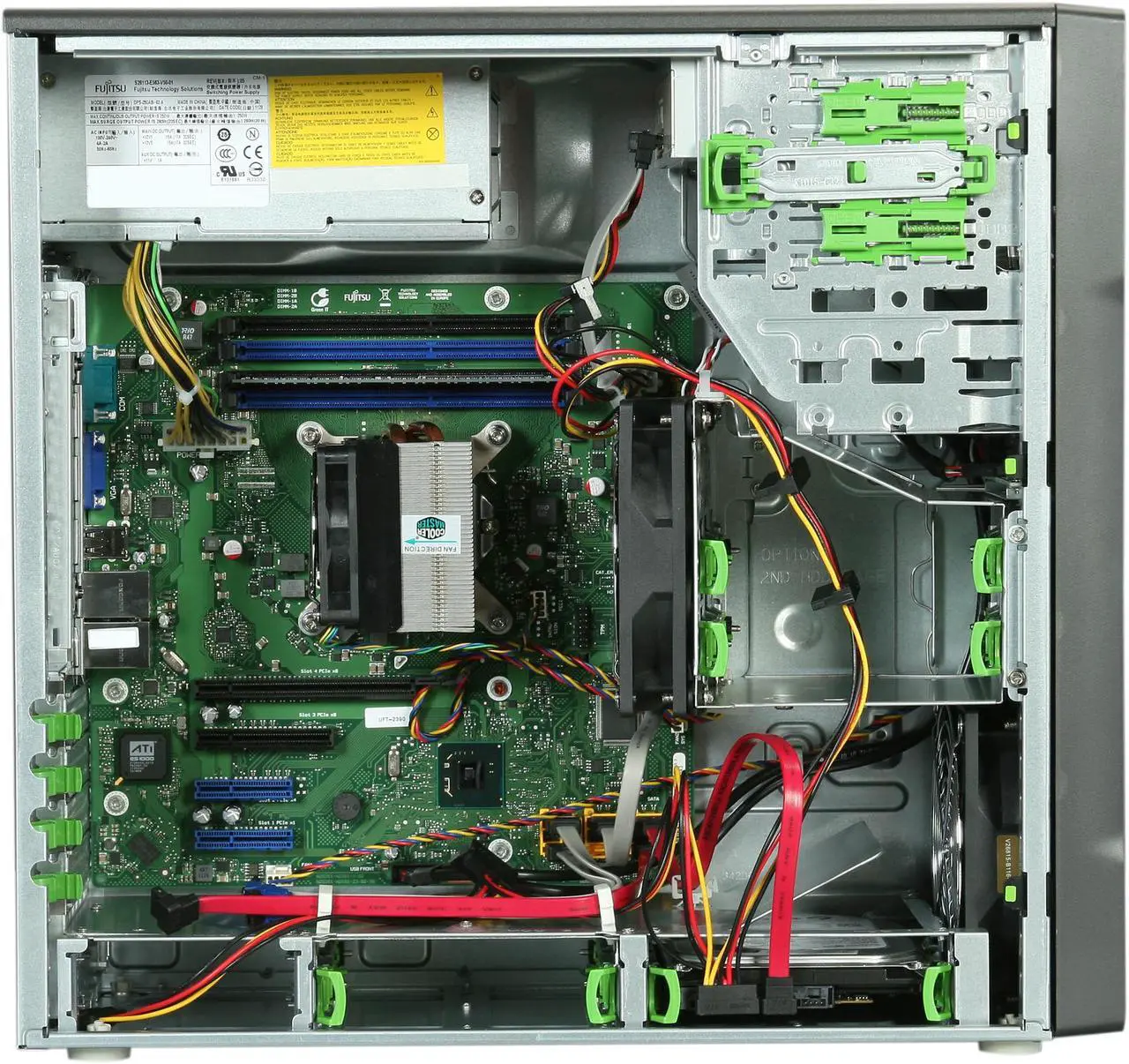 Alt view image 6 of 9 - Fujitsu PRIMERGY TX100 S3 Tower Server System Intel Core i3-2100 3.10GHz 4GB ECC (2 x 2GB) 1x250GB SATA II 3.5" 7200RPM VFY:T1003SX010US