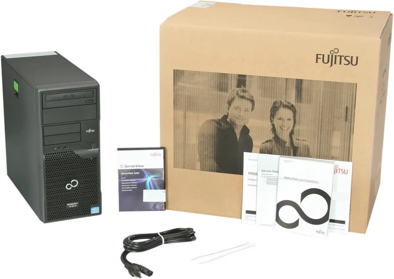 Alt view image 9 of 9 - Fujitsu PRIMERGY TX100 S3 Tower Server System Intel Core i3-2100 3.10GHz 4GB ECC (2 x 2GB) 1x250GB SATA II 3.5" 7200RPM VFY:T1003SX010US