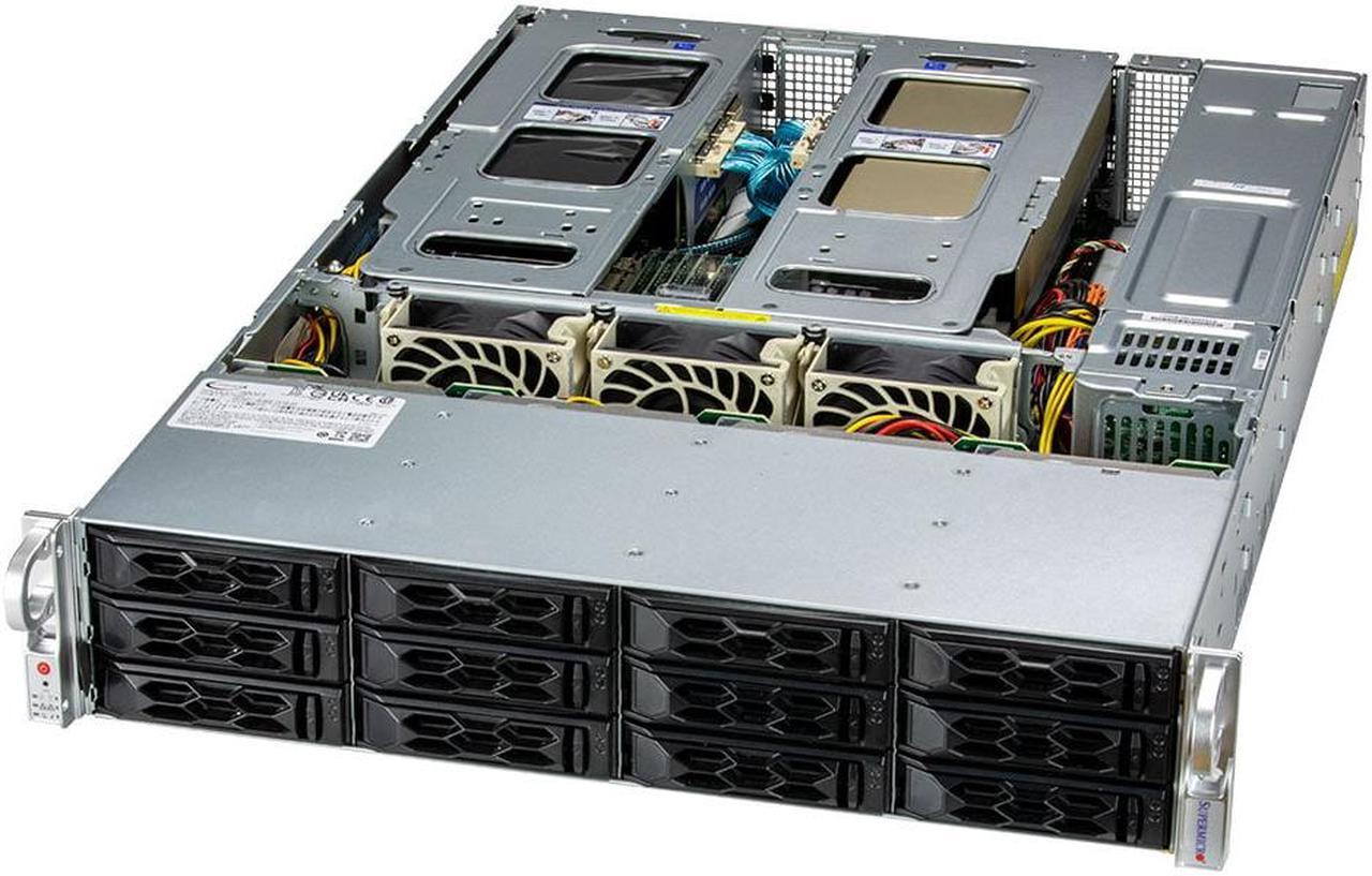 SUPERMICRO 2U Dual Intel Xeon Gold 5320 full Server System, 26 Core, 52 Threads, 128 GB DDR4 Memory, 960G NVMe M.2 SSD.