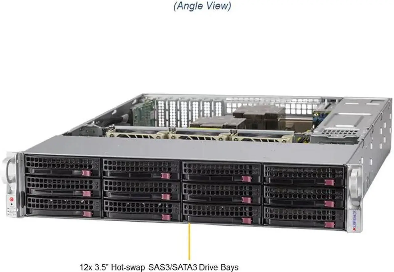 Alt view image 3 of 3 - SUPERMICRO SSG-620P-ACR12H Rack Server System, dual Intel Xeon Gold 5320 26-Core, 52 Threads , 128GB DDR4, 1TB SSD.