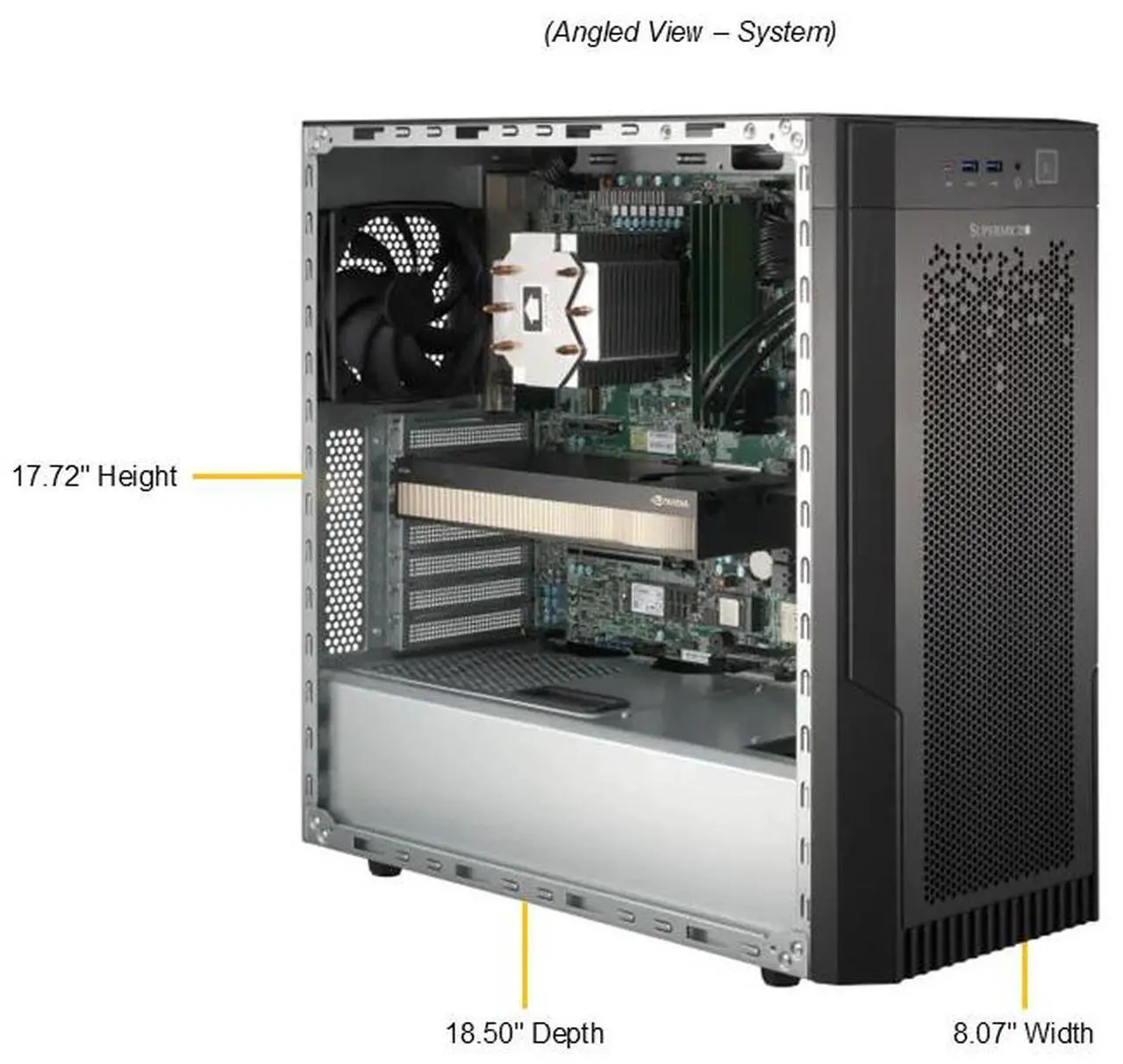Alt view image 2 of 2 - SUPERMICRO Mid-tower Server/Workstation Systems Intel Core Ultra (Series 2) 32GB DDR5 5600 None Hard Drive (Installed) PNY GeForce RTX 5090 32GB Triple Fan (Installed) Windows 11 Pro 64-bit - OEM