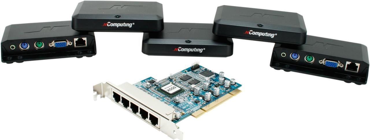 Main image of NComputing X-Series Thin Client desktop virtualization kits Server System Windows and Linux
(refer to the support section of the NComputing website for the latest supported versions) X550