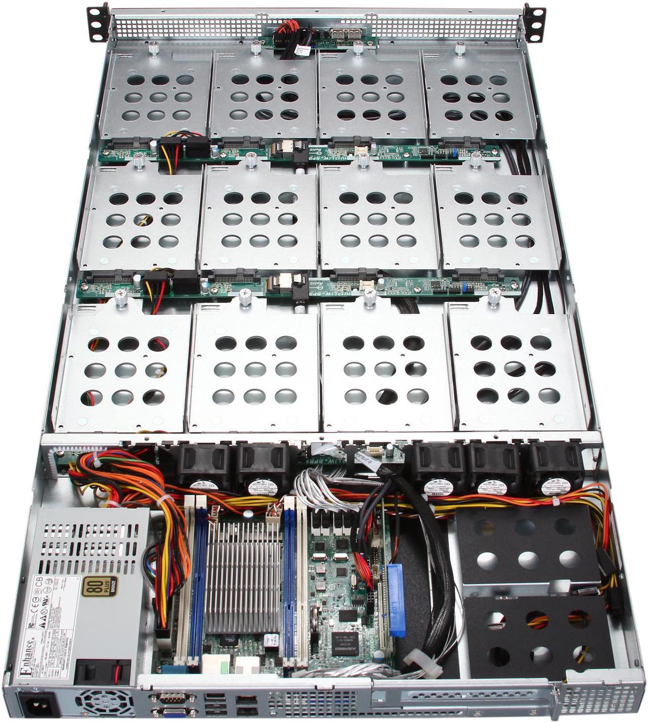 Alt view image 5 of 7 - ASRock Rack Server System Intel Avoton C2750 Octa Core 12 Bay 3.5" SATA HDD 1U12LW-C2750