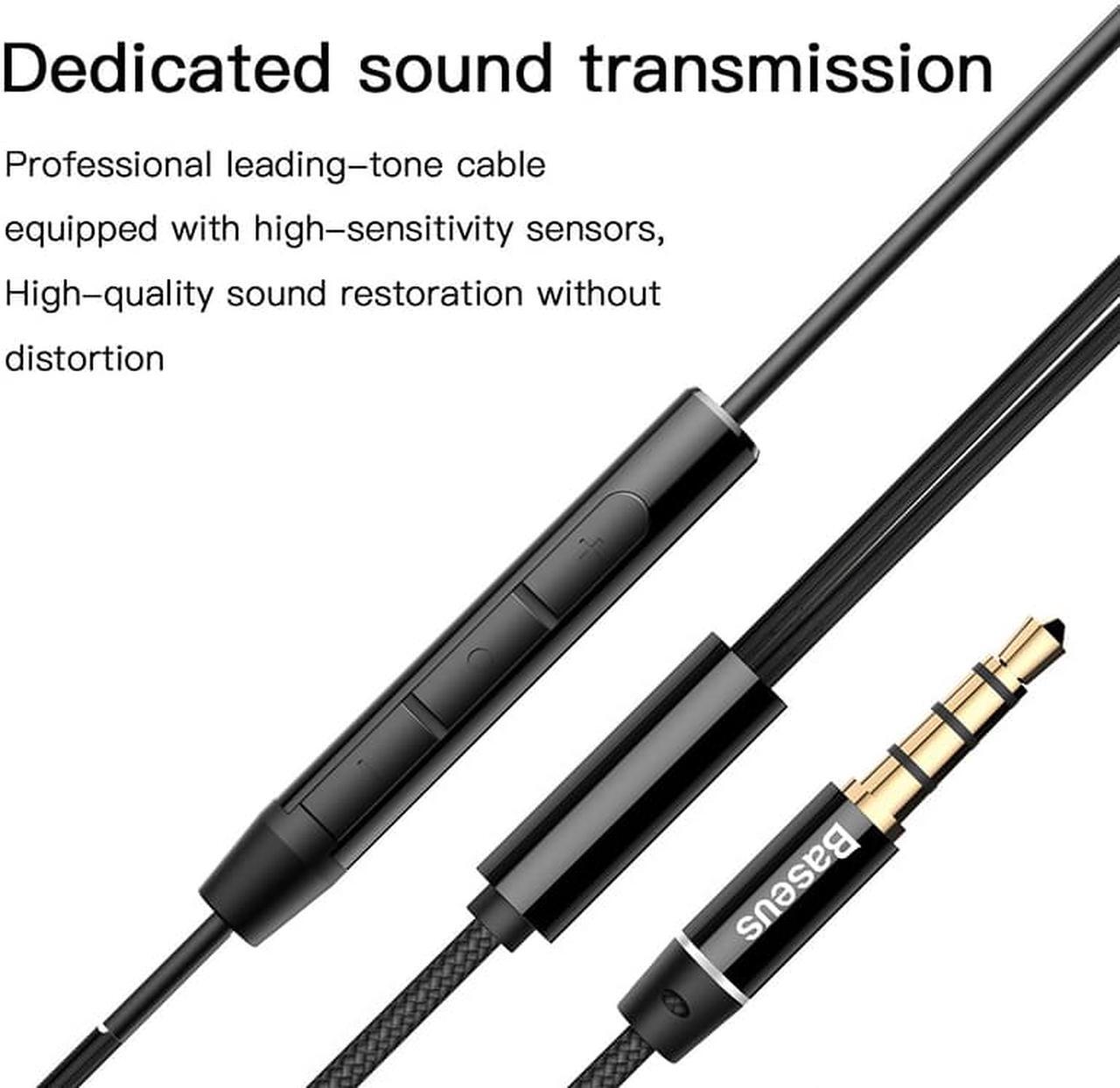 Alt view image 2 of 6 - Baseus Wired Earphone In Ear Headset With Mic Stereo Bass Sound 3.5mm Jack Earphone Earbuds Earpiece For iPhone Samsung Xiaomi