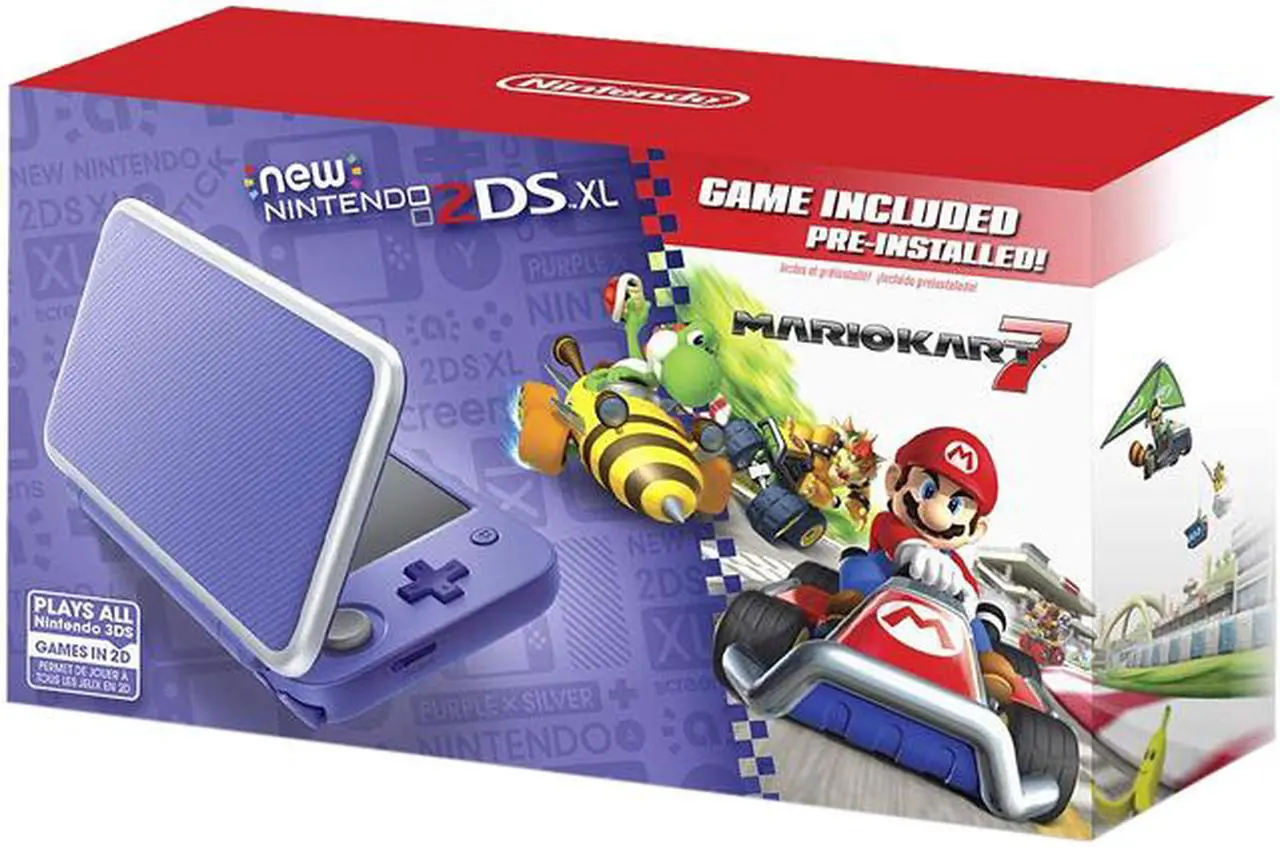 Main image of Nintendo New 2DS XL - Purple + Silver with Mario Kart 7 Pre-installed