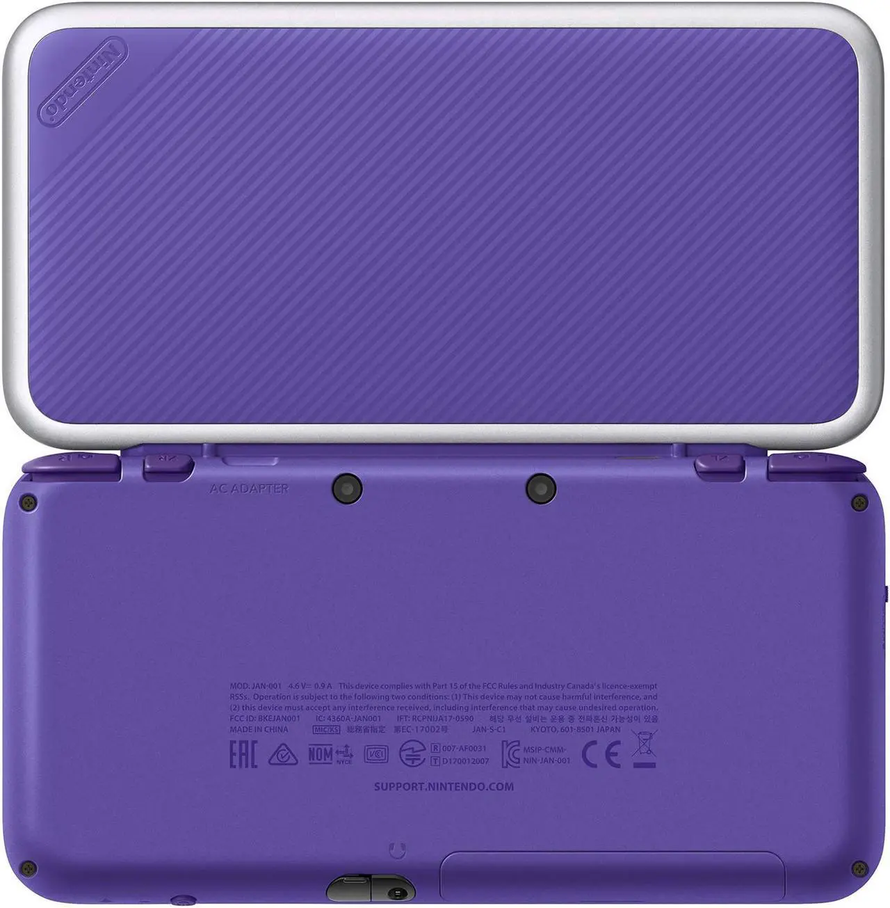 Alt view image 6 of 6 - Nintendo New 2DS XL - Purple + Silver with Mario Kart 7 Pre-installed