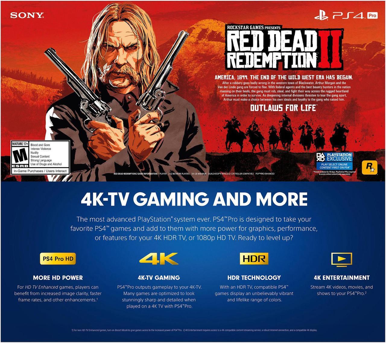 Alt view image 2 of 3 - PlayStation 4 PRO 1TB Bundle - Red Dead Redemption 2