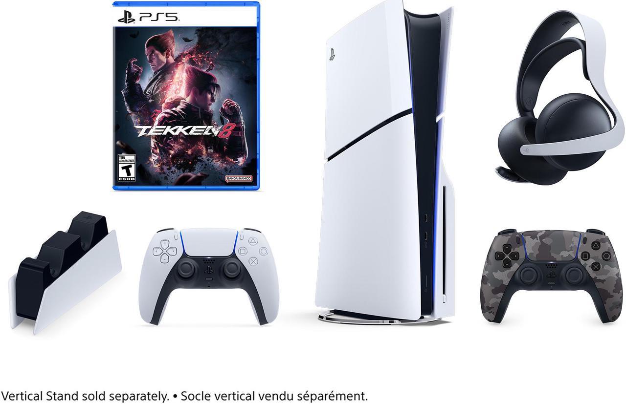 PlayStation 5 Slim Ultimate Gaming Bundle | PS5 Slim, Tekken 8, DualSense Controller, Pulse Elite Headset, and Charging Station