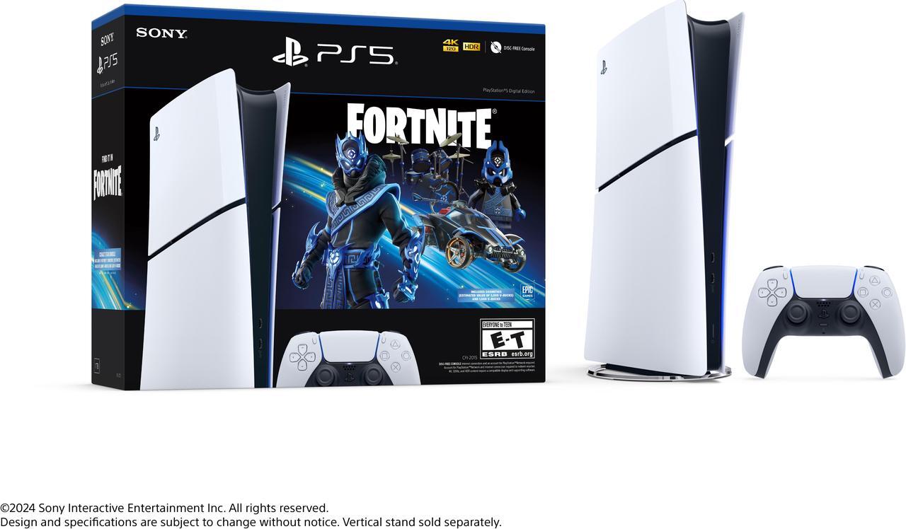 Main image of PlayStation 5 Digital Edition Console - Fortnite Cobalt Star Bundle
