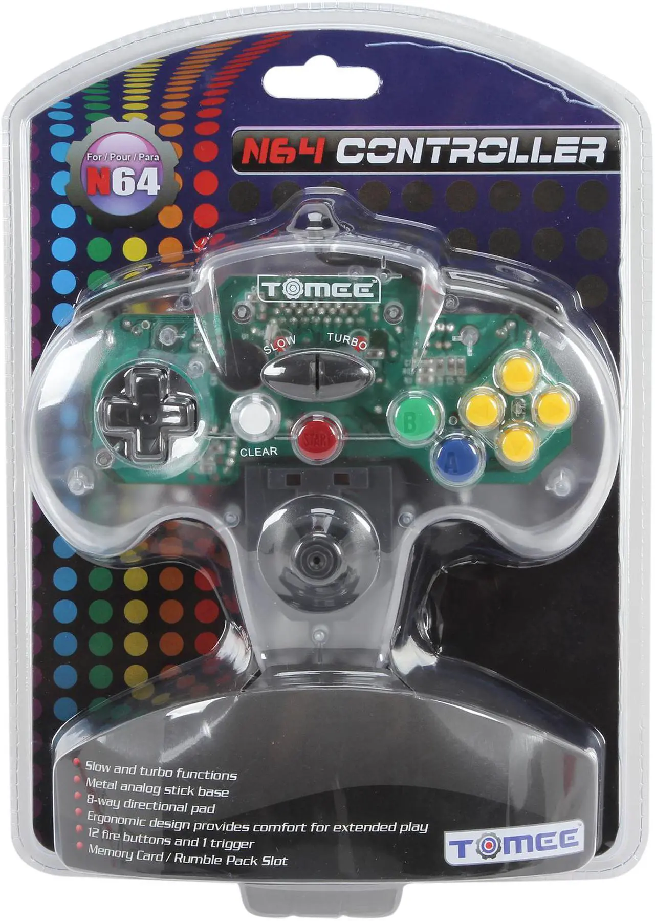 Alt view image 7 of 7 - Tomee N64 Controller (Clear)