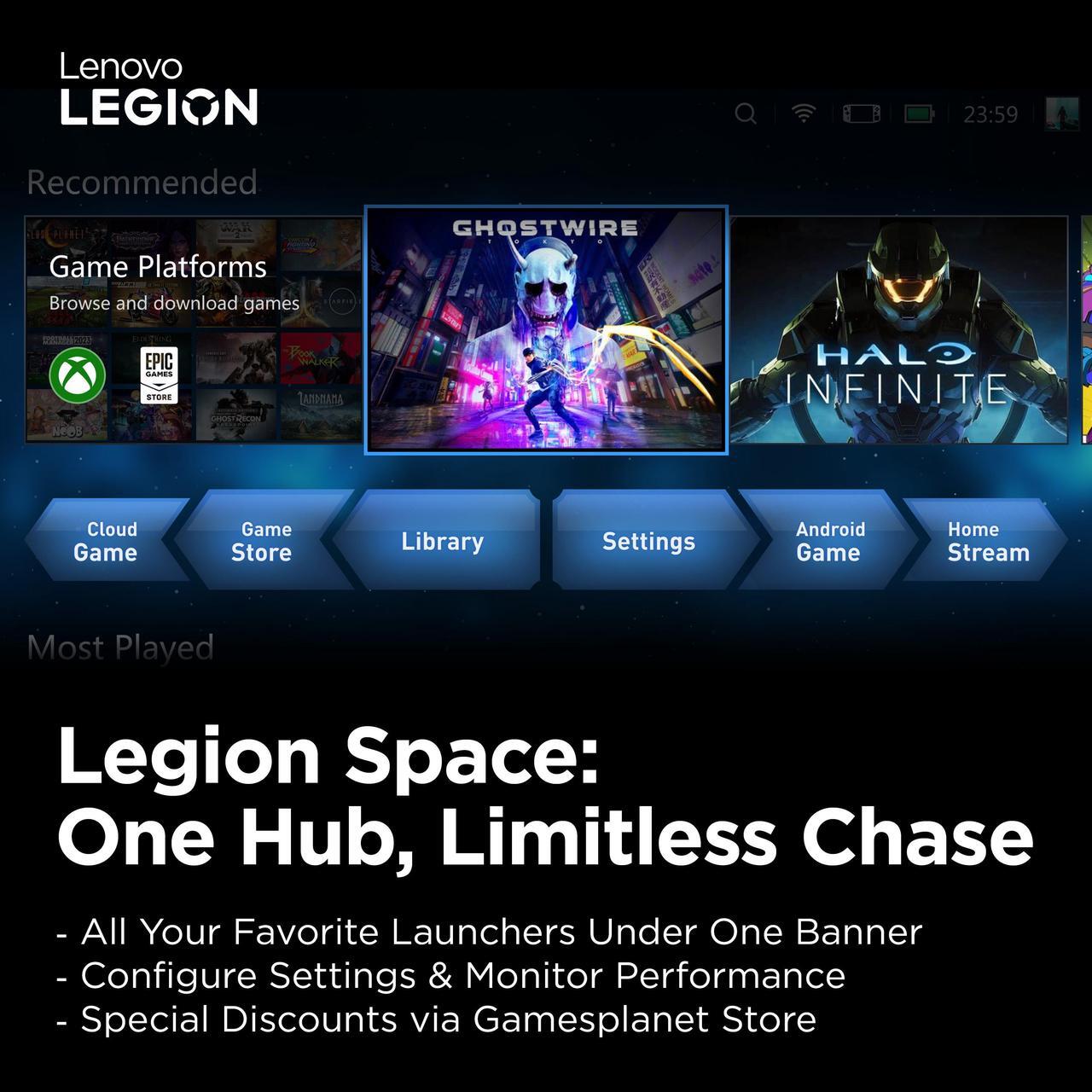 Alt view image 17 of 20 - Lenovo Legion Go Handheld Touchscreen Gaming PC - Shadow Black [AMD Ryzen Z1 Extreme 16GB RAM 512GB SSD] Includes 1 Year Legion Ultimate Support plan 24/7/365