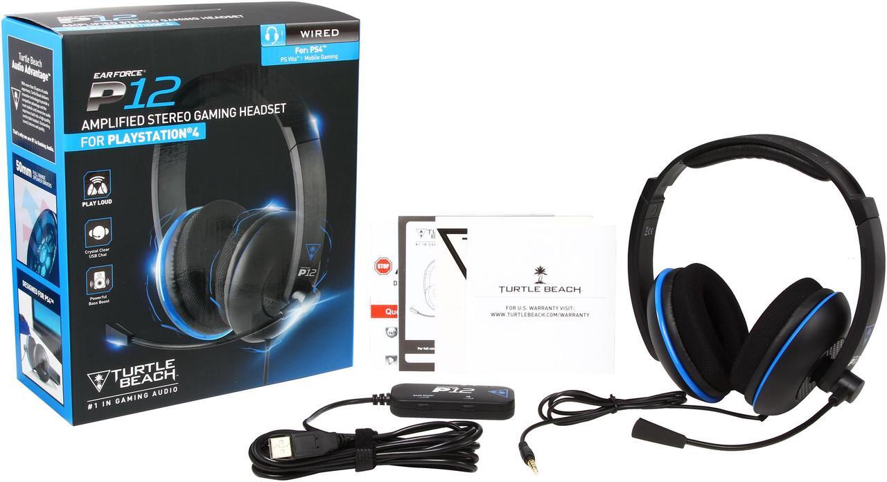 Alt view image 8 of 7 - Turtle Beach Ear Force P12 Amplified Stereo Gaming Headset for PlayStation 4