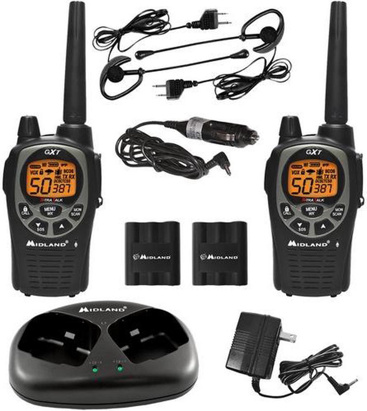 Alt view image 2 of 2 - Midland GXT1000 GMRS Walkie Talkie 2 Pack - Up to 36 Mile Two-Way Radio, Black