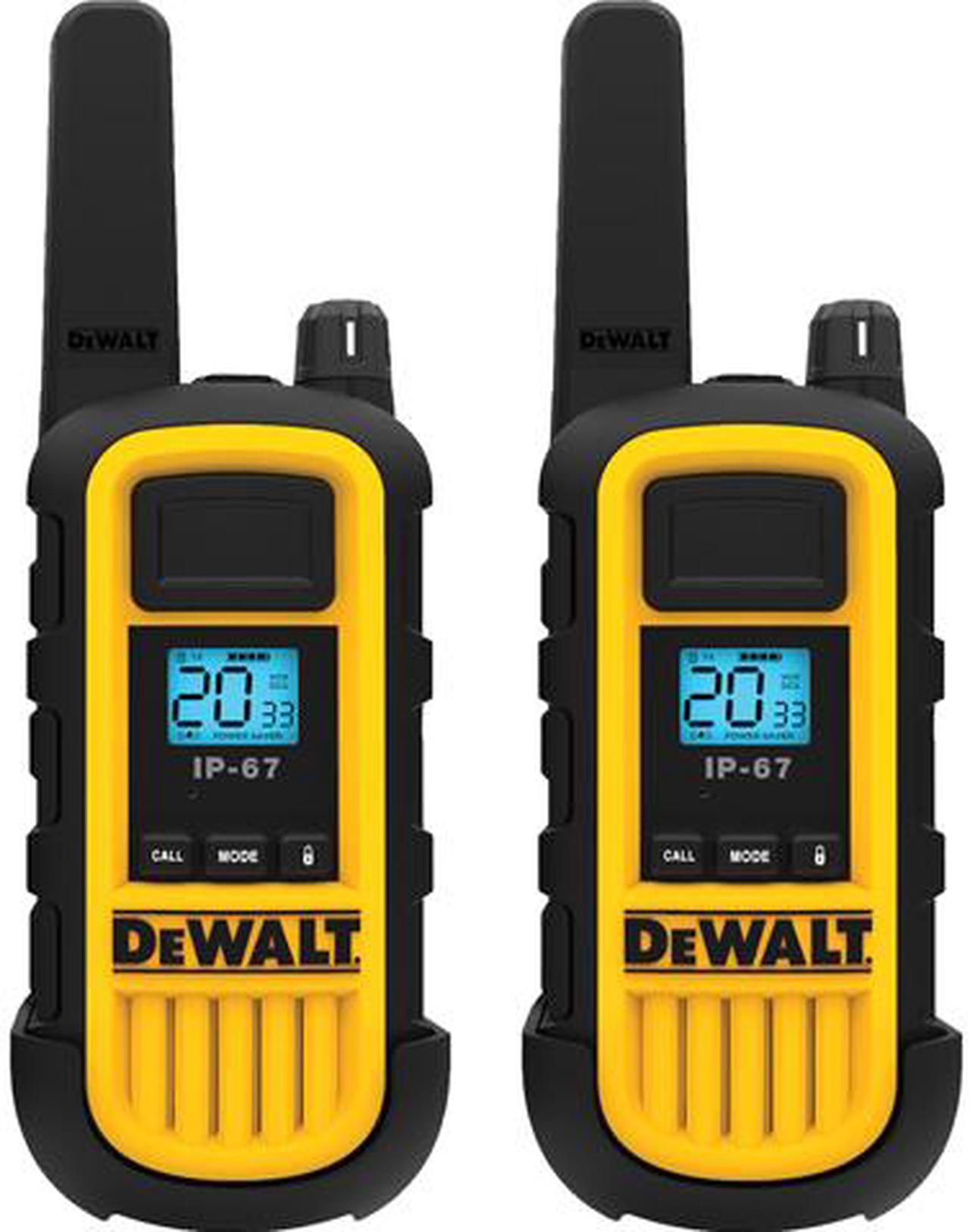 DEWALT FRS 2-Way 2-Watt Radio Set (2pack) - Waterproof and Dustproof (IP67), VOX and Vibration Mode, Shock-resistant, Heavy Duty, Construction Site, Retail, Warehouse, Hotel (DXFRS800)