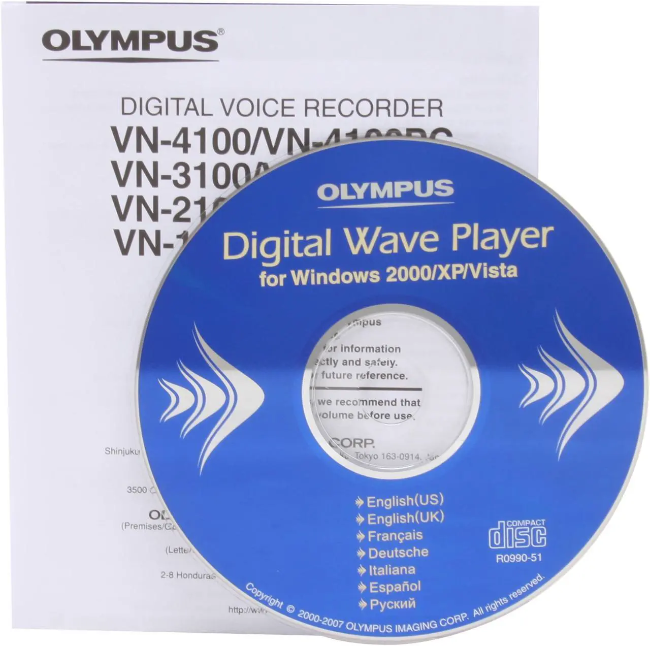 Alt view image 6 of 7 - OLYMPUS VN-4100PC USB PC Interface Digital Voice Recorder