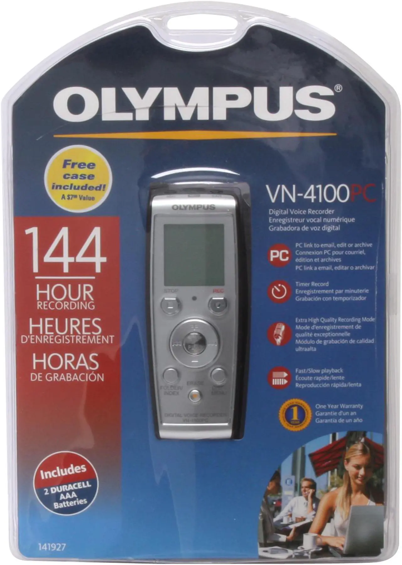 Alt view image 7 of 7 - OLYMPUS VN-4100PC USB PC Interface Digital Voice Recorder