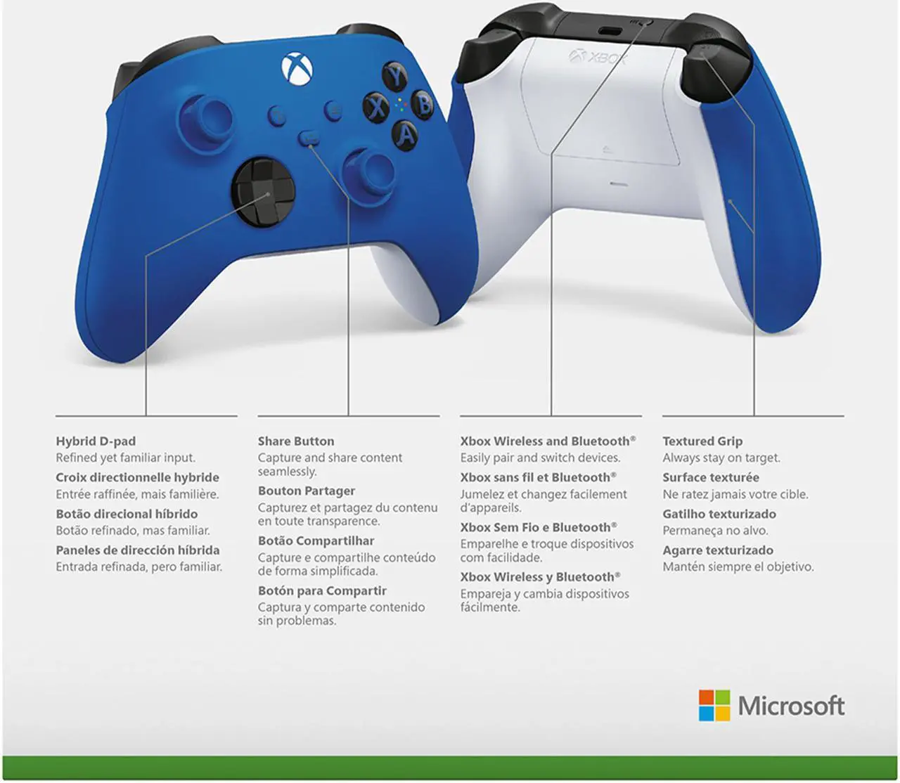 Alt view image 5 of 5 - Xbox Wireless Controller - Shock Blue