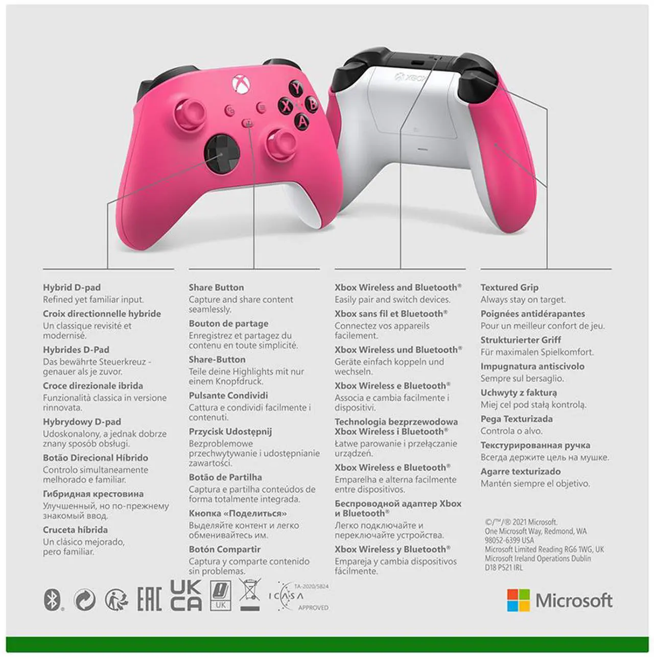 Alt view image 3 of 3 - Xbox Wireless Controller - Deep Pink for Xbox Series X|S, Xbox One, and Windows Devices