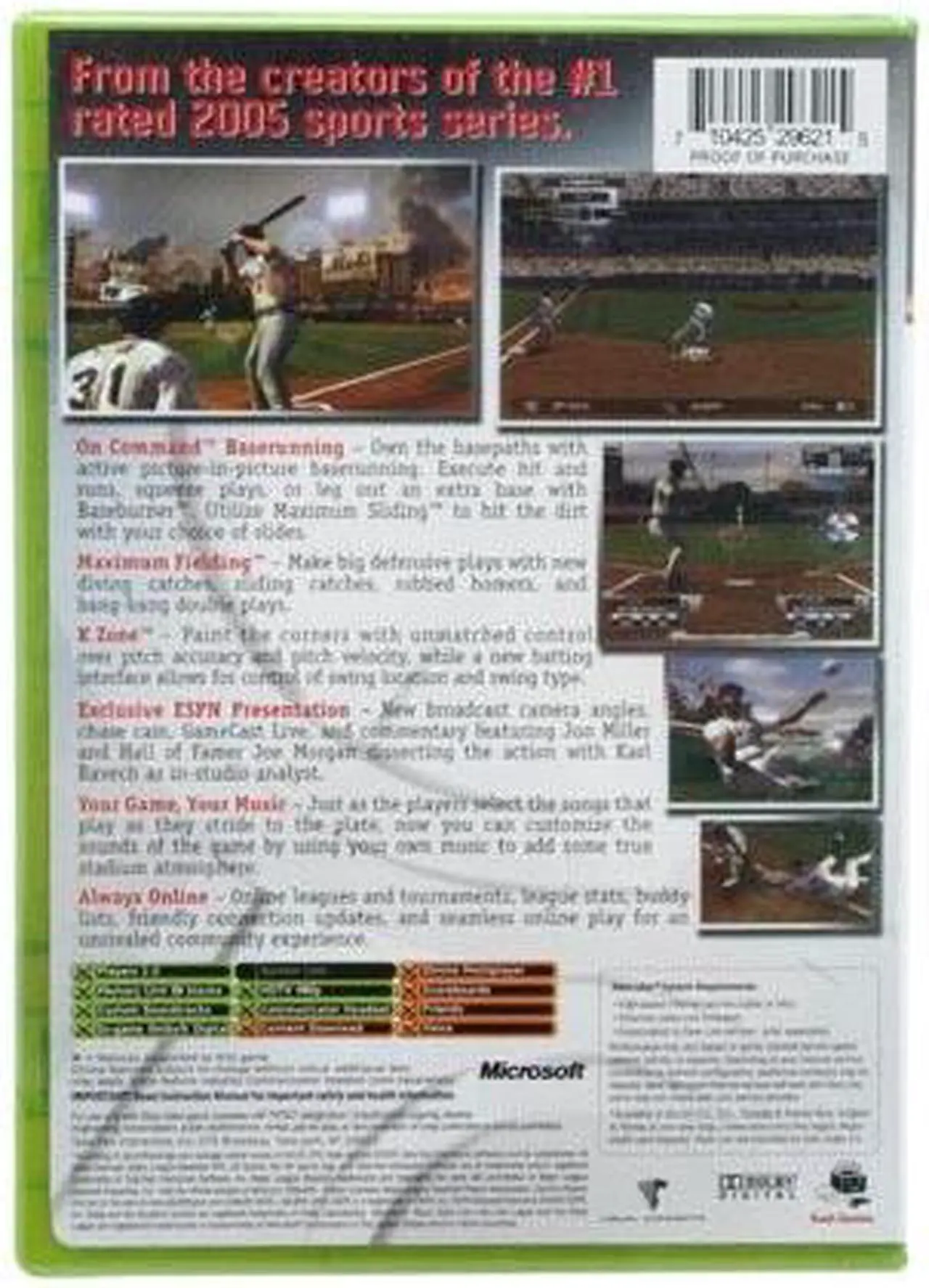 Alt view image 2 of 2 - ESPN Major League Baseball 2K5 XBOX game 2K Games