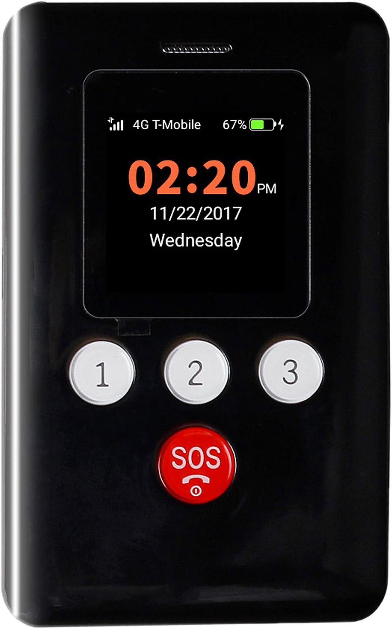 Main image of KidsConnect KC2 KC-2BL KidsConnect Wearable 4G GPS Tracker Cell Phone for Children and Elderly, Black
