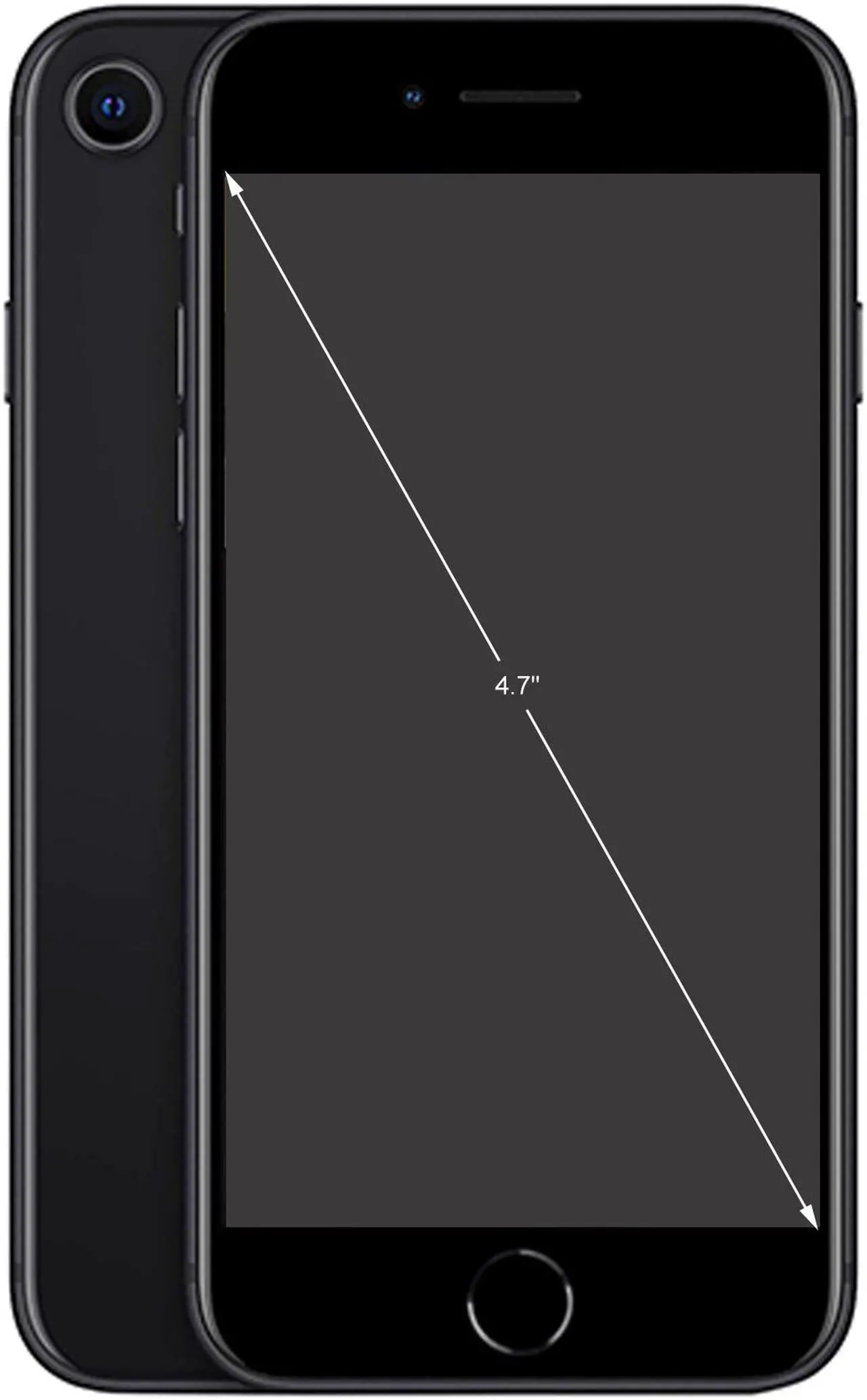 Alt view image 2 of 3 - Apple iPhone SE (2020) 4G LTE GSM/CDMA Fully Unlocked Phone - (Certified Refurbished) 4.7" Black 3GB RAM