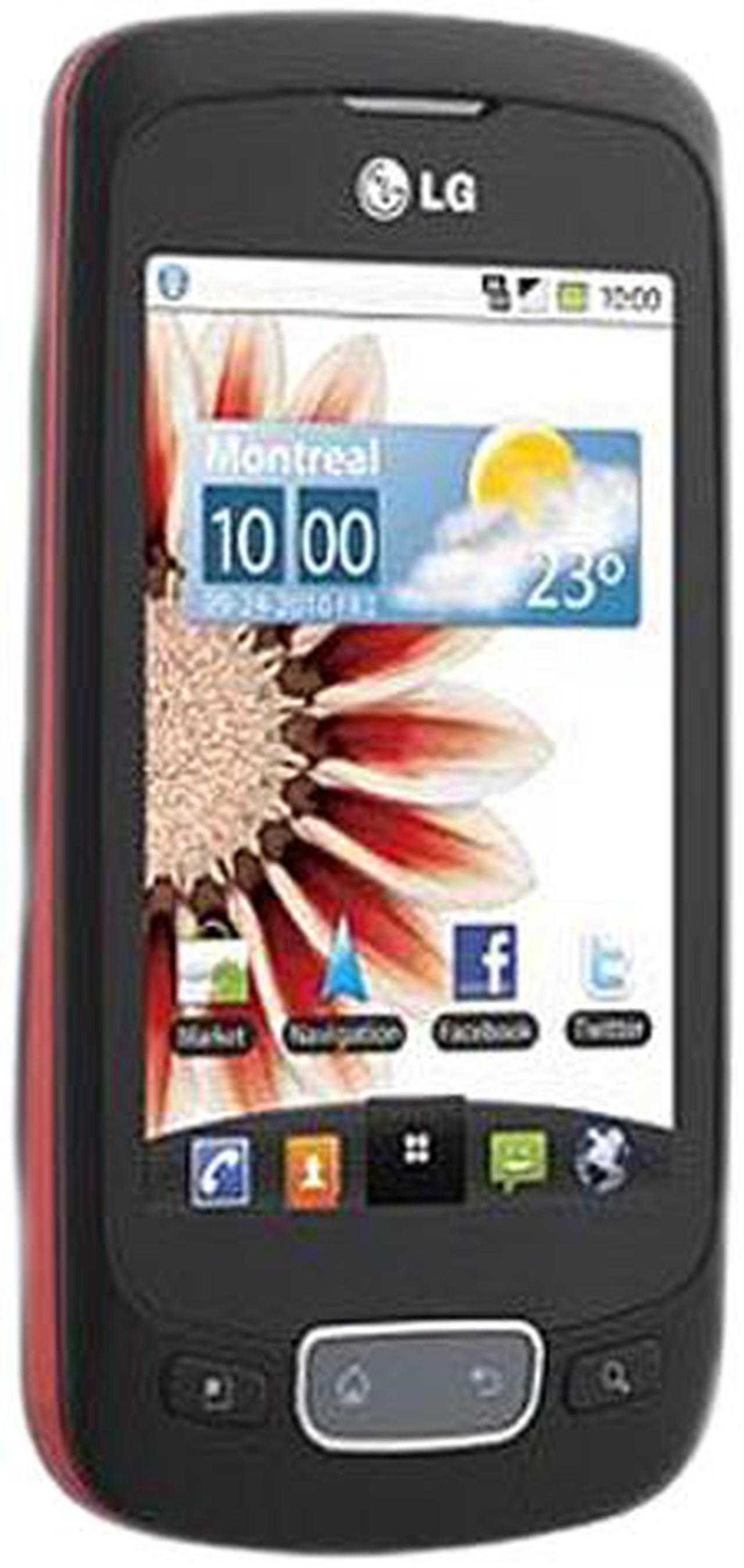 Main image of LG Optimus One P500 Unlocked Cell Phone 3.2" Black with red border