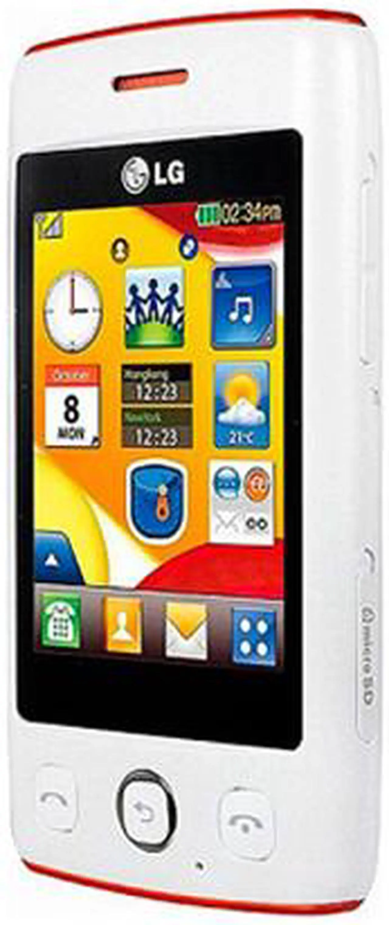Alt view image 2 of 4 - LG Cookie Lite T300 Unlocked GSM Touchscreen Cell Phone 2.4" White/Orange