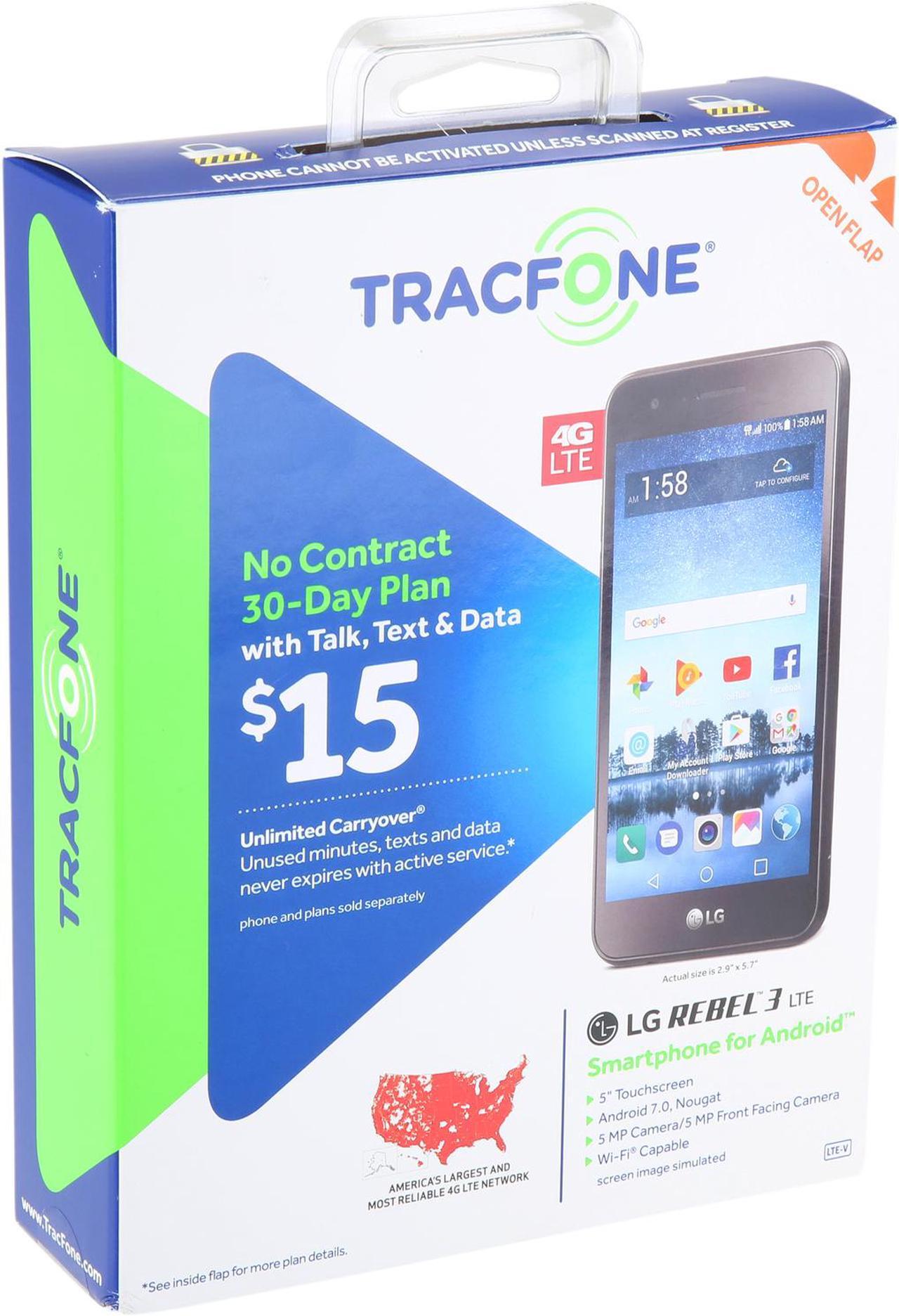 Alt view image 6 of 6 - TracFone LG Rebel 3 4G LTE Prepaid Smartphone