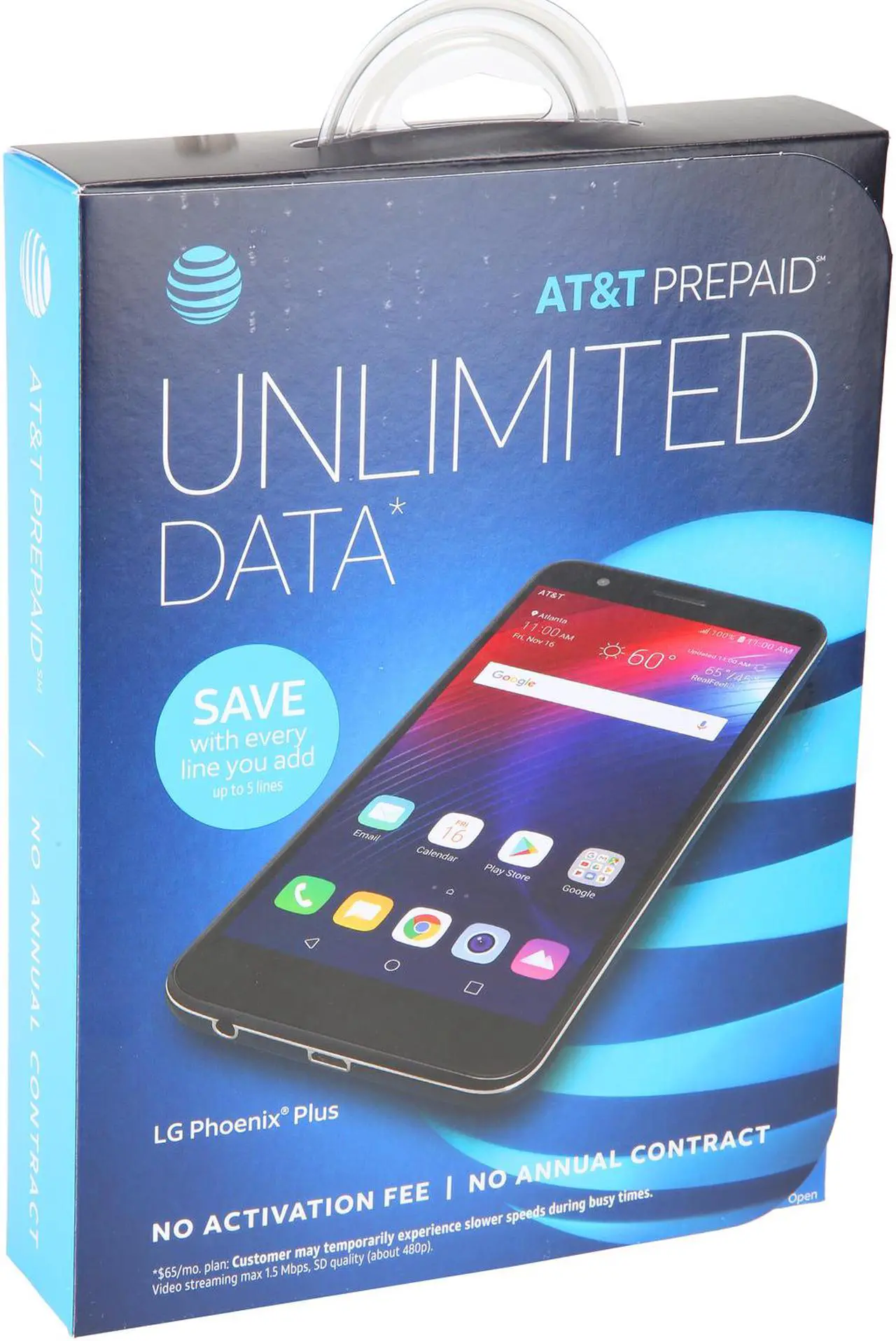 Alt view image 4 of 4 - LG Phoenix Plus AT&T Prepaid Cell Phone