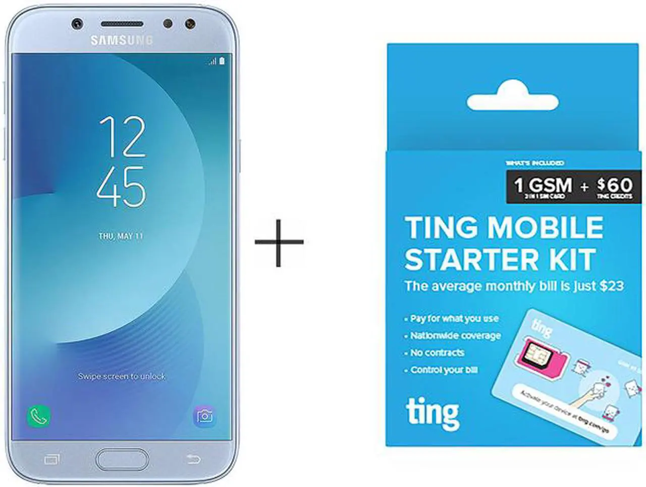 Main image of Samsung Galaxy J5 Pro J530G Blue Cell Phone + TING $60 SIM