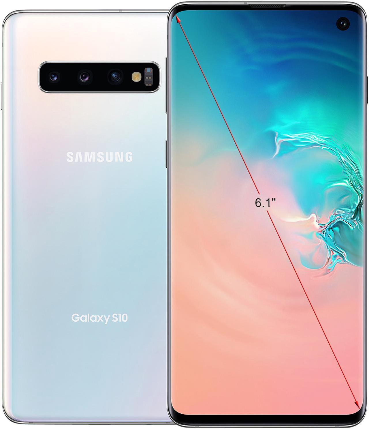 Alt view image 6 of 6 - Samsung Galaxy S10 4G LTE Unlocked Cell Phone 6.1" Infinity Display Prism White 8GB RAM