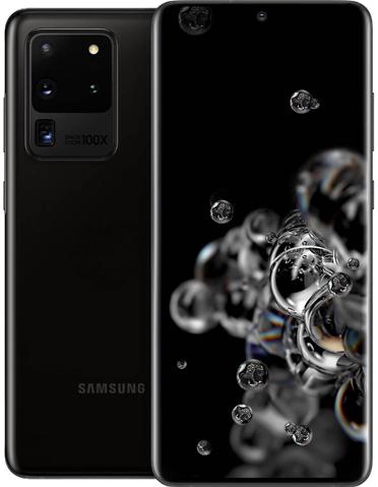 Main image of Samsung Galaxy S20 Ultra 5G SM-G988UZKAXAA 5G Unlocked Cell Phone 6.9" Cosmic Black 12GB RAM
