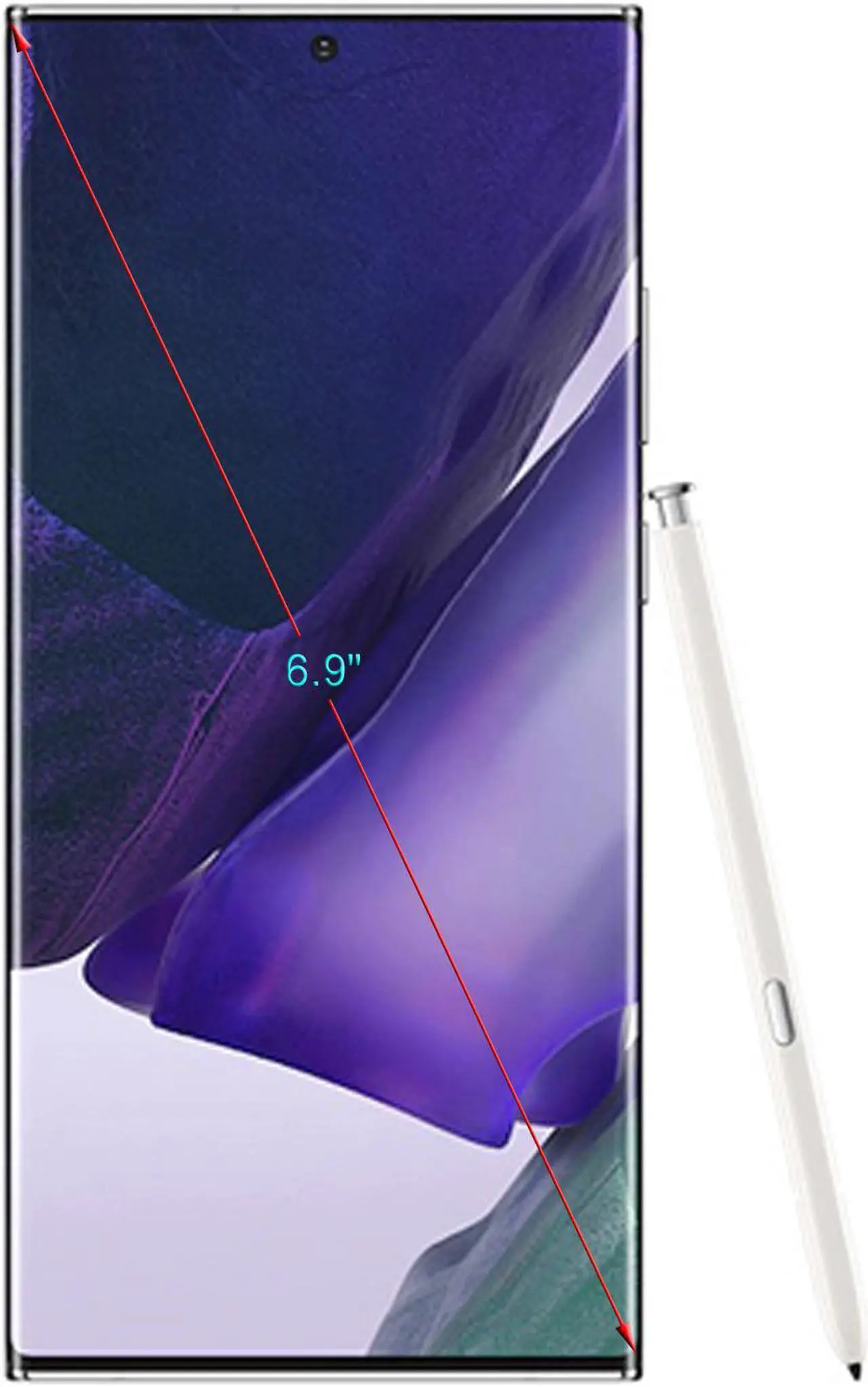 Alt view image 3 of 7 - Samsung Galaxy Note 20 Ultra 5G Factory Unlocked Android Cell Phone | US Version | 128GB of Storage | Mobile Gaming Smartphone | Long-Lasting Battery | Mystic White