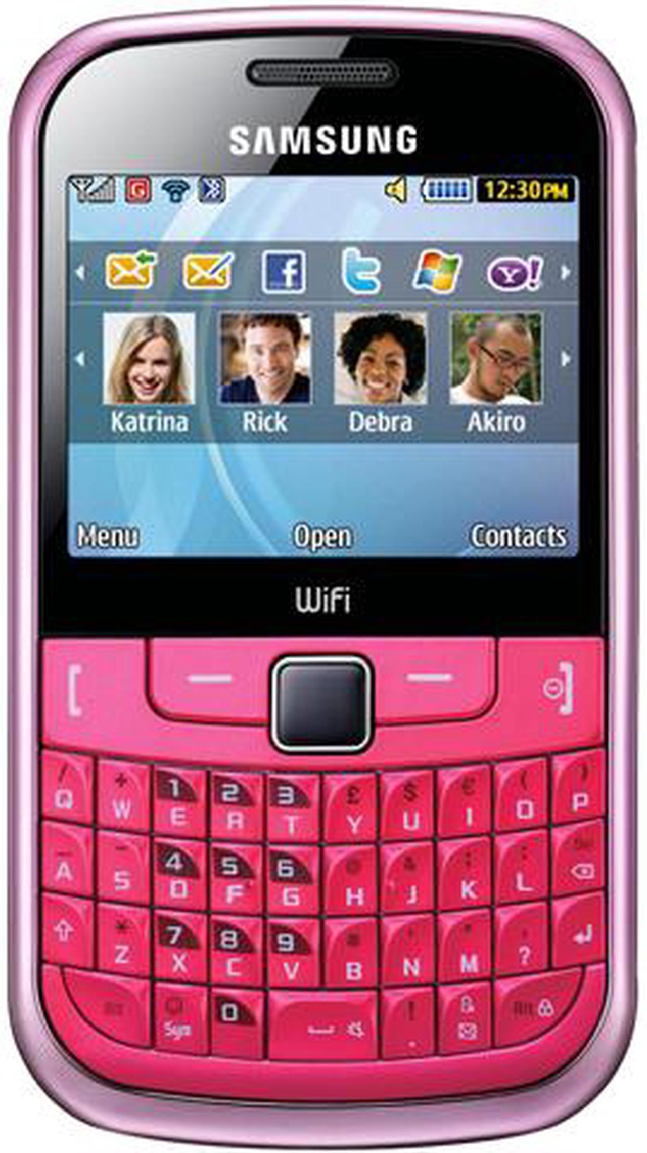 Main image of Samsung Ch@t S3350 Wi-Fi QWERTY Keyboard 2.0MP Camera Unlocked GSM Cell Phone 2.4" Pink