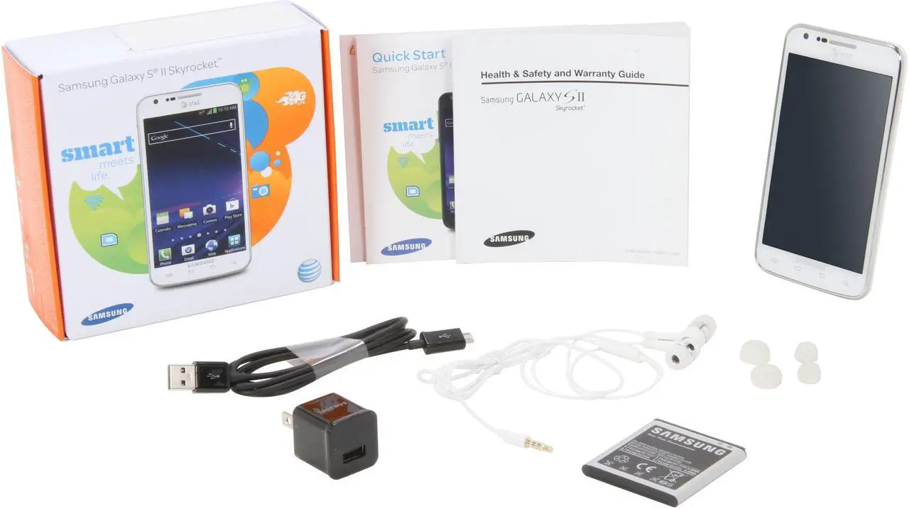 Alt view image 8 of 8 - Samsung Galaxy S II Skyrocket SGH-I727 White 4G LTE Dual-Core 1.5 GHz 16GB Unlocked GSM Cell Phone