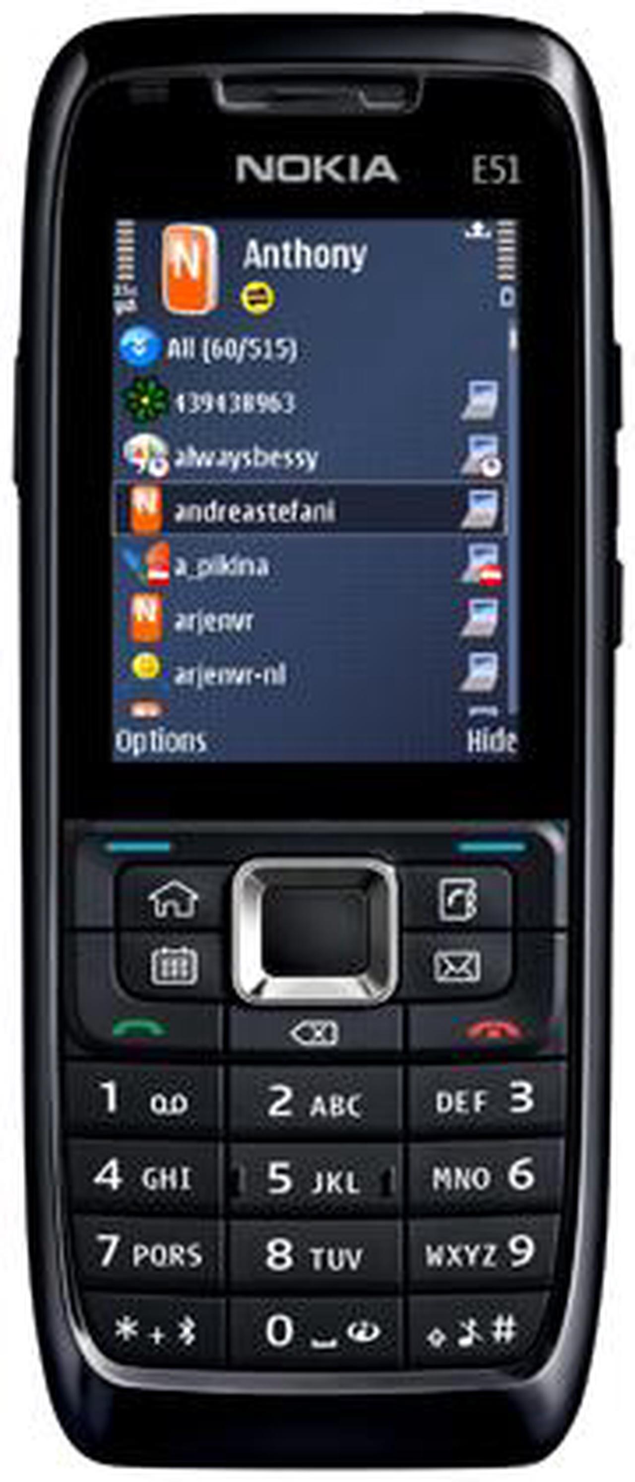 Main image of Nokia E51 Black 3G Unlocked GSM Bar Phone Supports Microsoft ActiveSync email