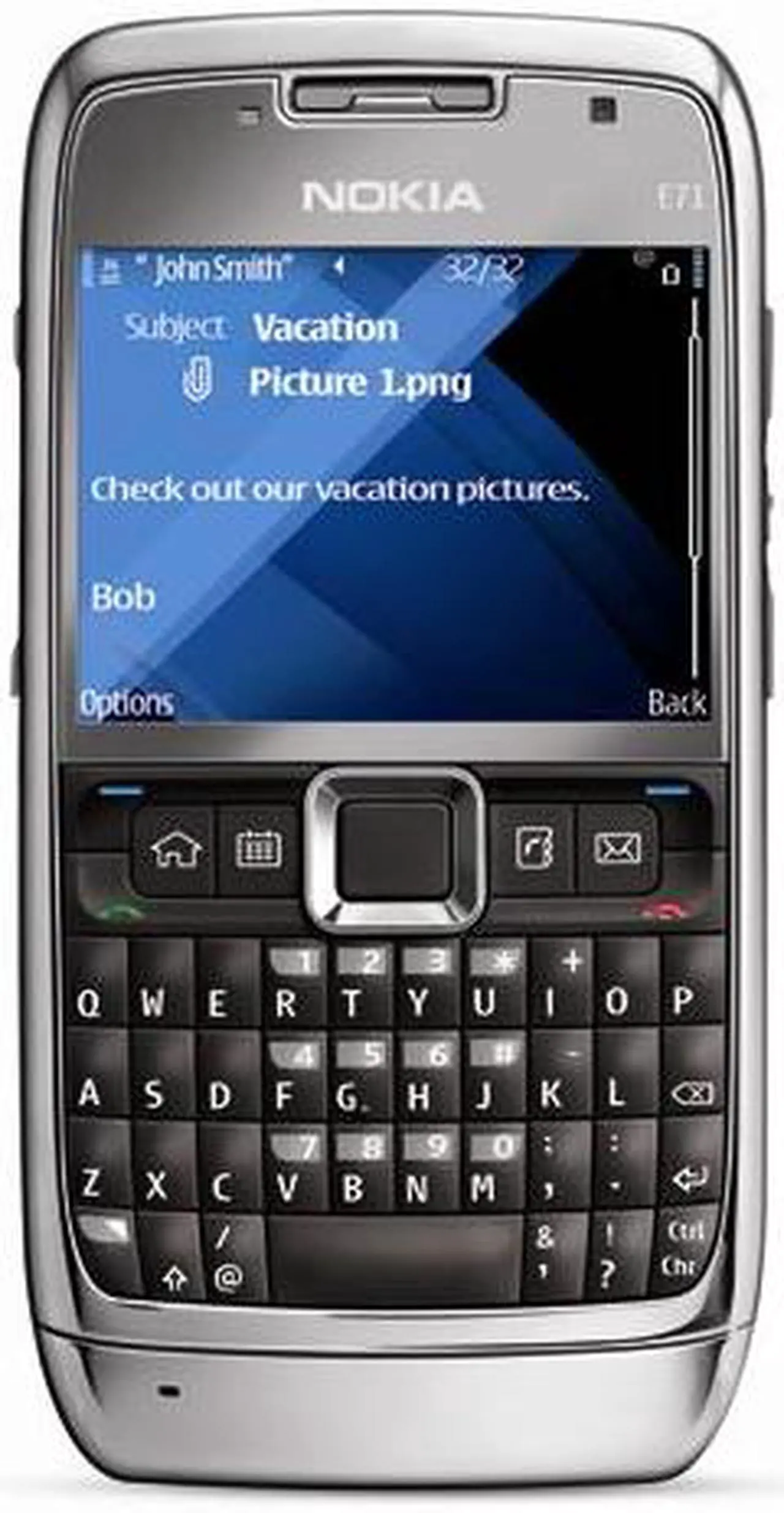 Main image of Nokia E71 Unlocked GSM Bar Phone with Full QWERTY Keyboard 2.36" Gray