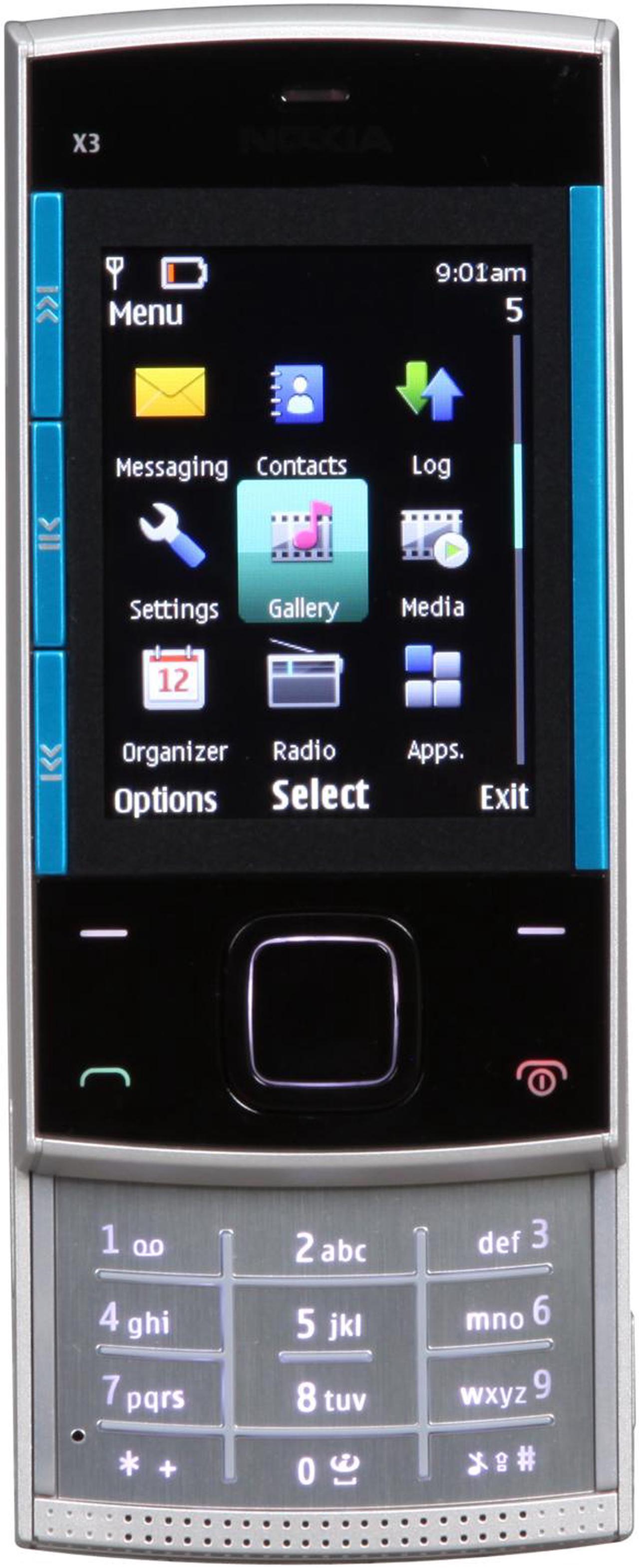 Main image of Nokia X3 Unlocked GSM Slider Phone with 3.2 MP Camera 2.2" Blue