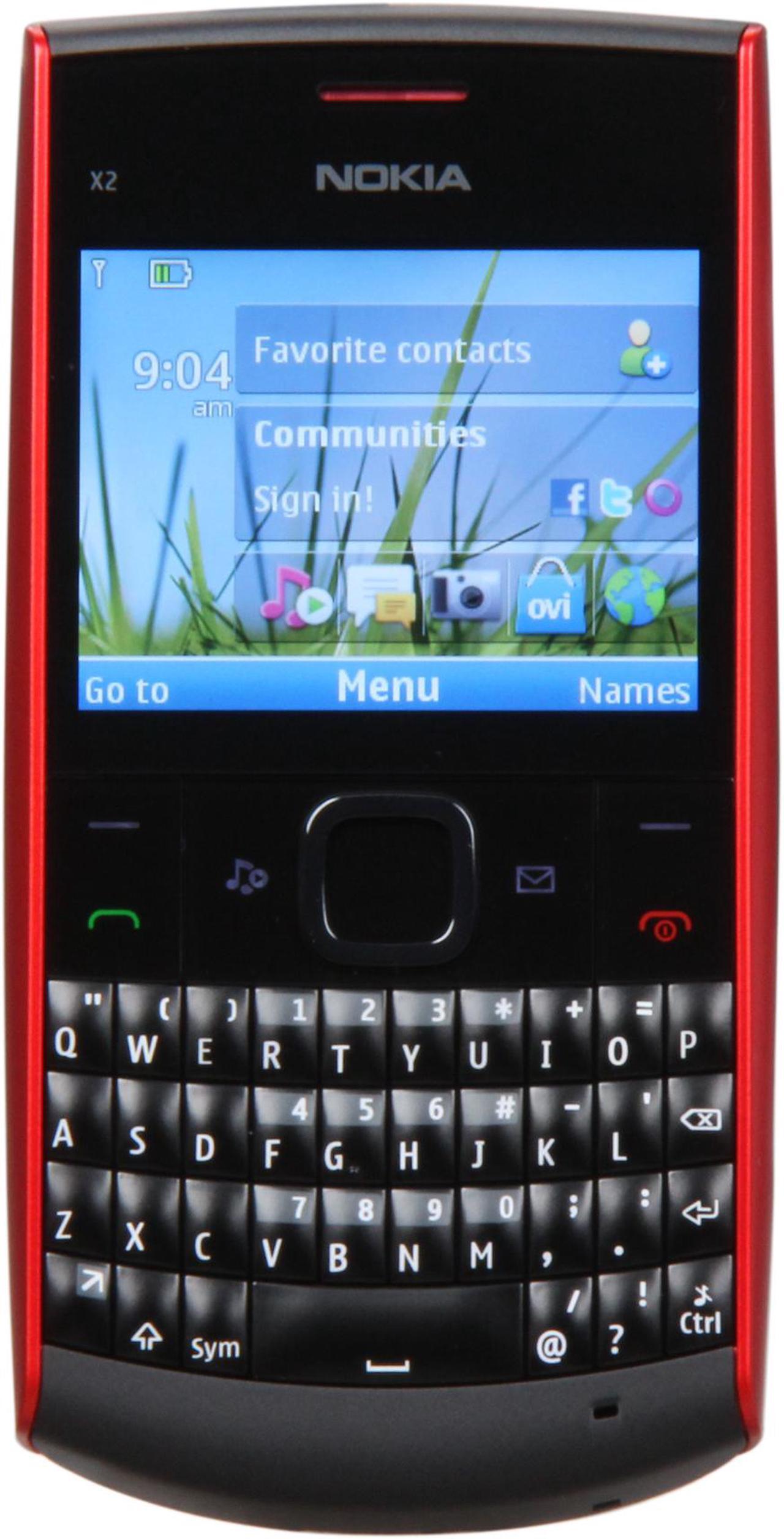 Main image of Nokia  Black/Red Unlocked GSM Bar Phone with Full QWERTY Keyboard / Bluetooth v2.1 (X2-01)