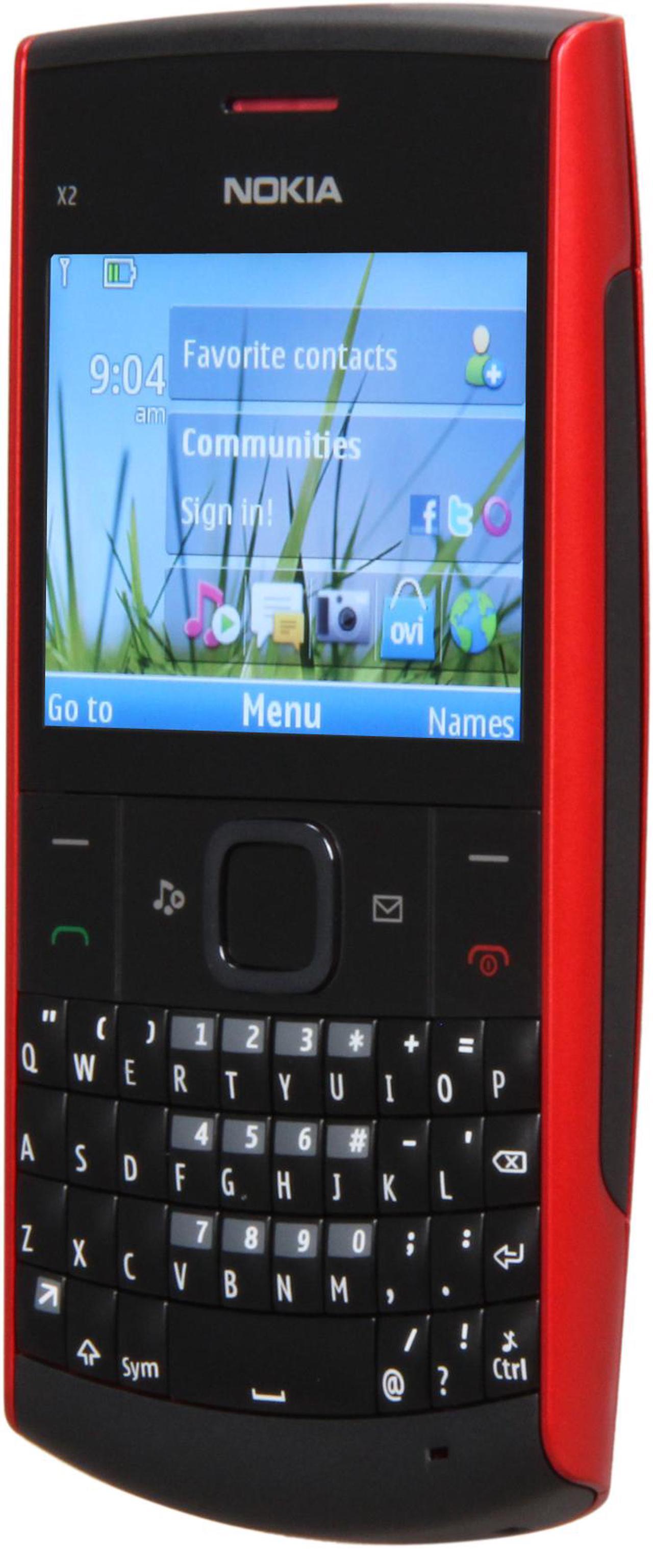 Alt view image 2 of 7 - Nokia  Black/Red Unlocked GSM Bar Phone with Full QWERTY Keyboard / Bluetooth v2.1 (X2-01)
