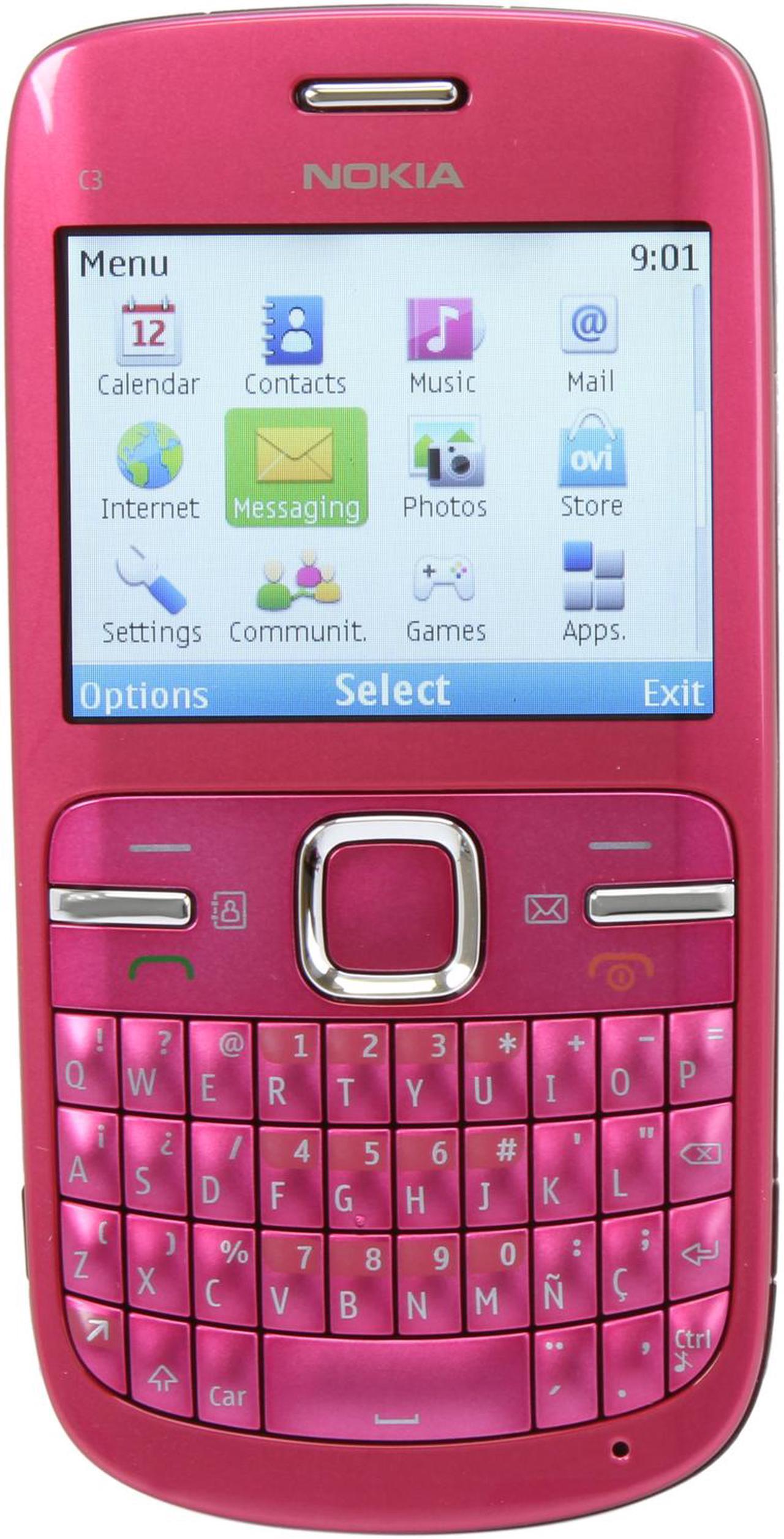 Nokia C3-00 Pink Unlocked GSM Smart Phone w/ Full QWERTY Keyboard / Wi-Fi (C3-00)