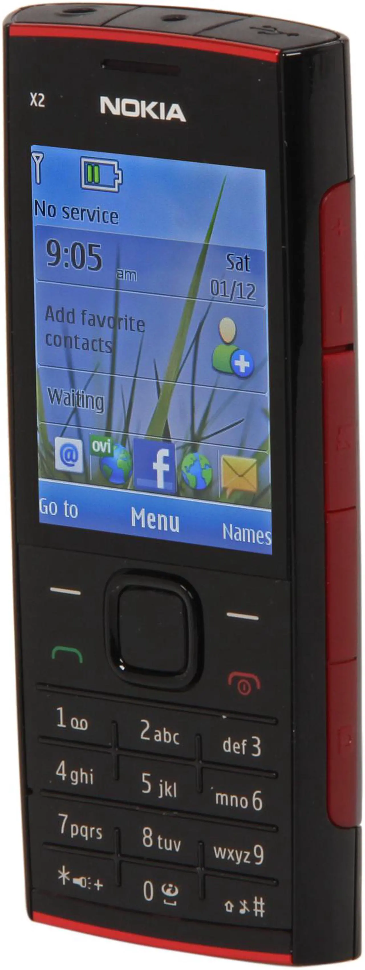Alt view image 2 of 8 - Nokia X2-00 Red/Black Unlocked GSM Bar Phone / 5 MP Camera / Music / Bluetooth / 2.2" Display (X2-00)