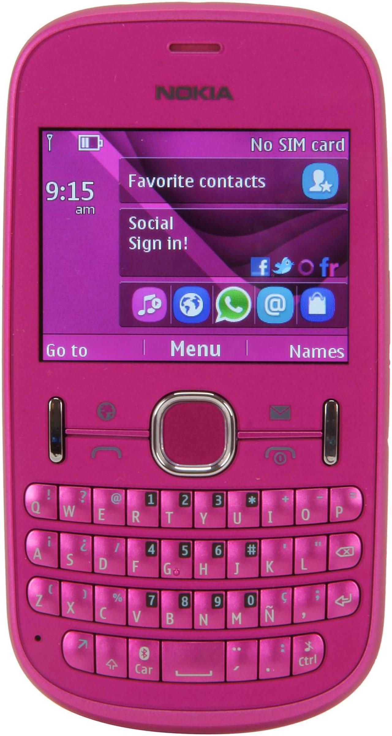 Nokia Asha 201 Unlocked GSM QWERTY Phone with Bluetooth / 2 MP Camera / 2.4" Display 2.4" Pink 10 MB, 64 MB ROM, 32 MB RAM