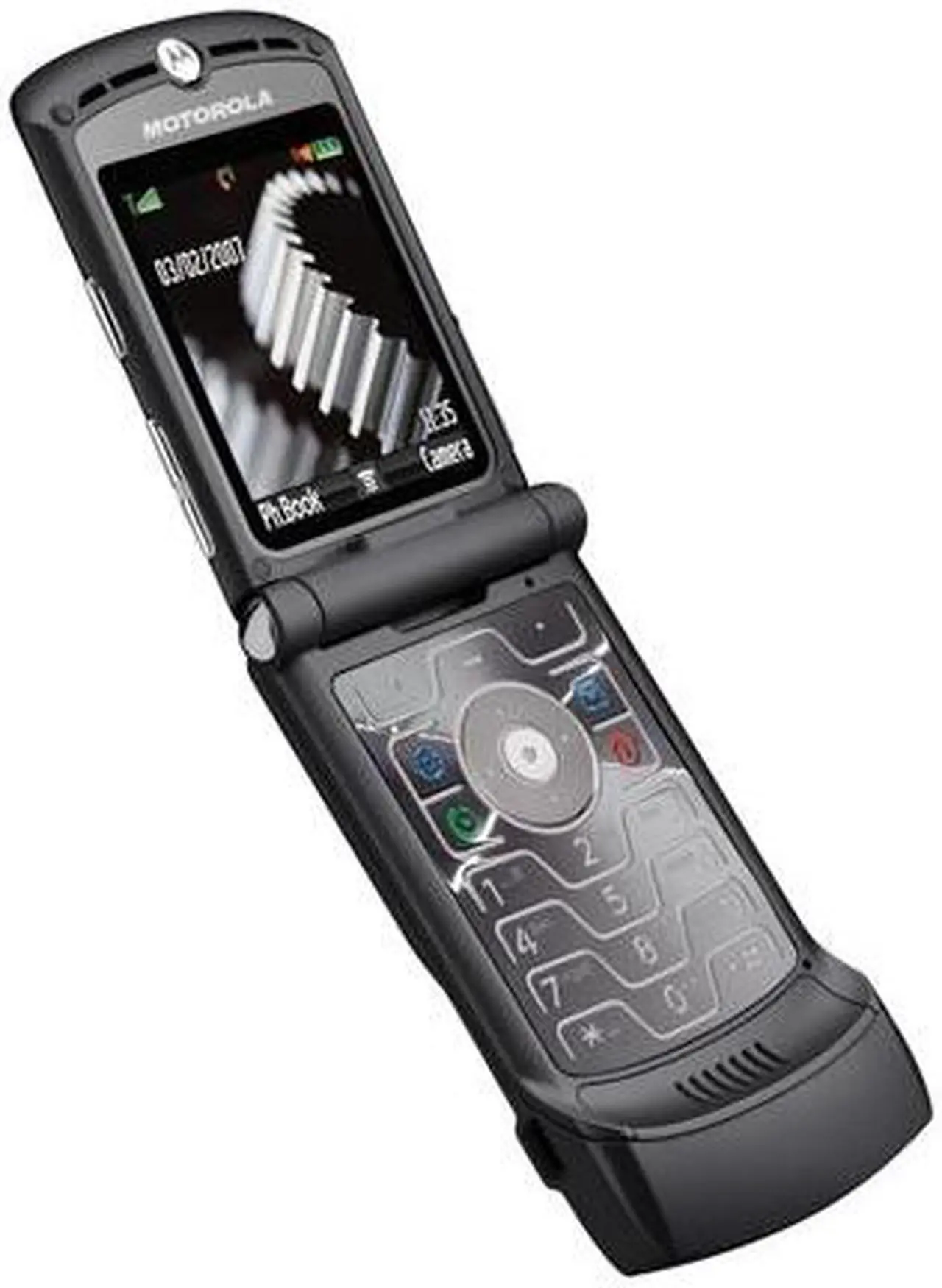 Alt view image 6 of 11 - Motorola RAZR Gray unlocked GSM Flip phone with stylish design (V3) - OEM