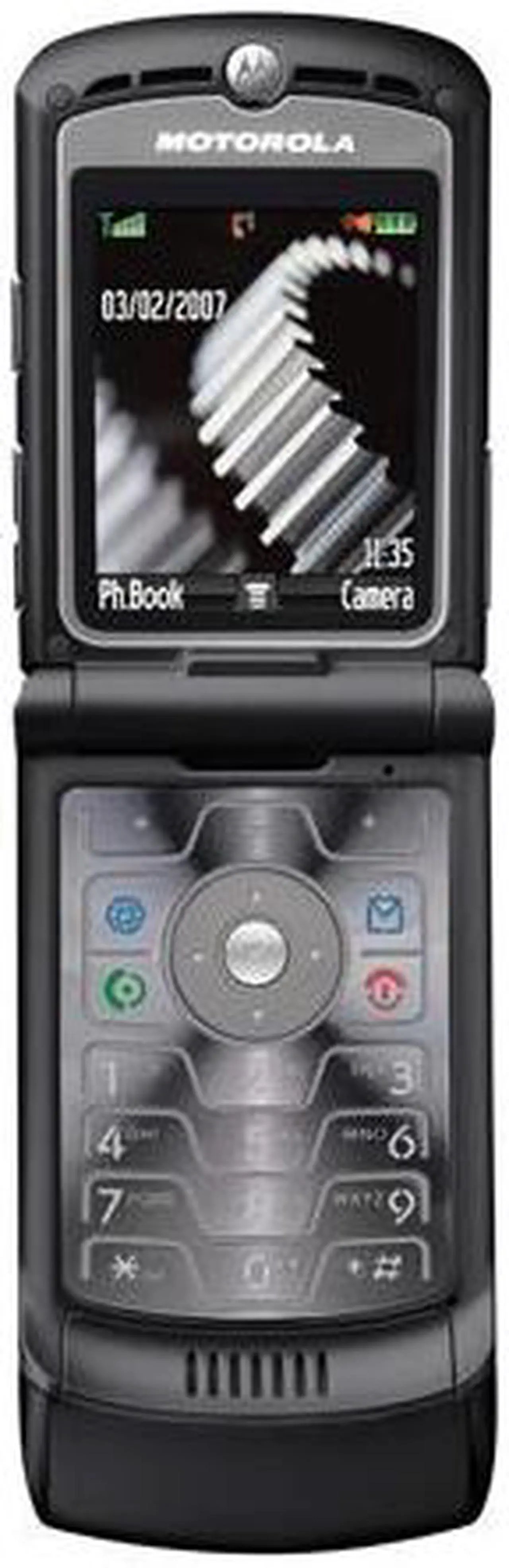 Alt view image 5 of 11 - Motorola RAZR Gray unlocked GSM Flip phone with stylish design (V3) - OEM