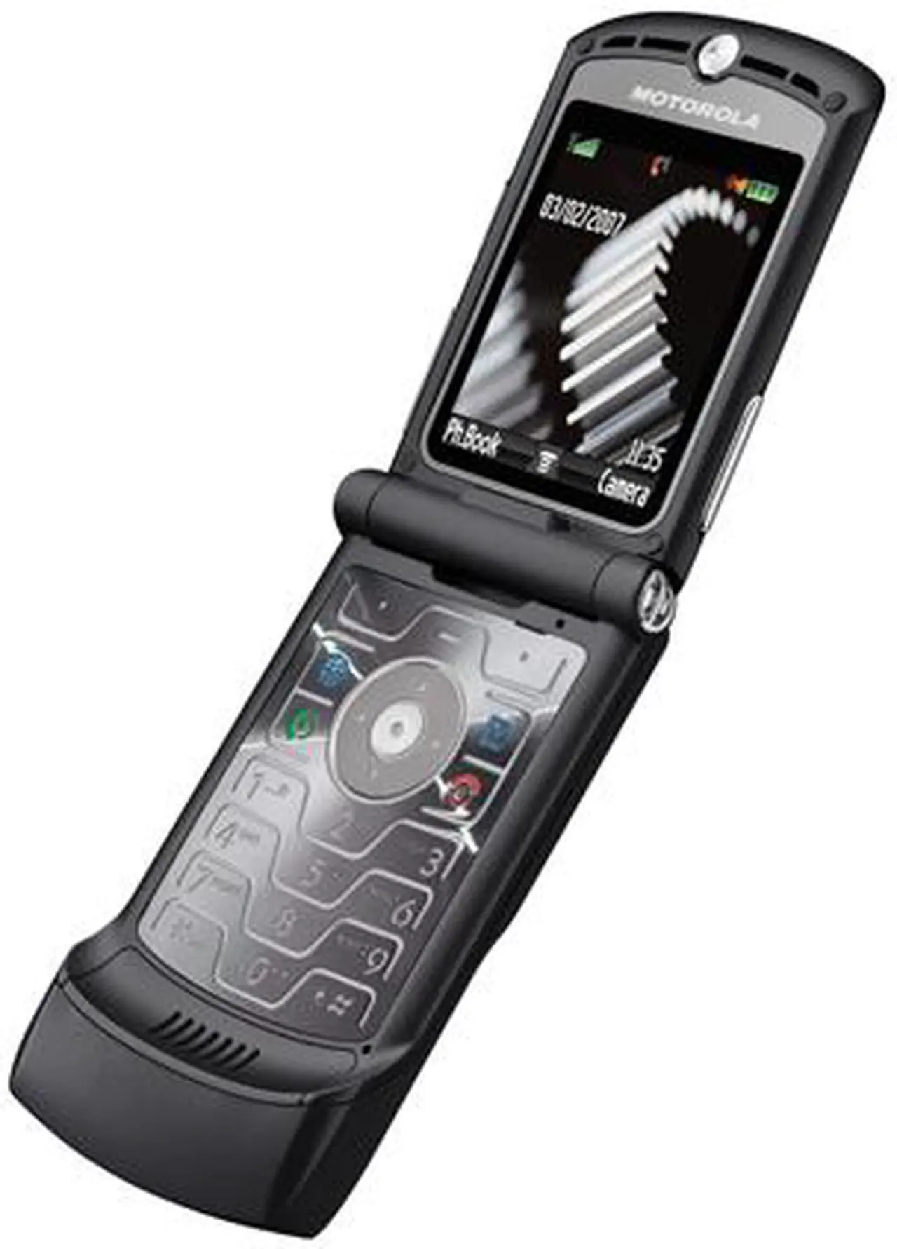 Alt view image 4 of 11 - Motorola RAZR Gray unlocked GSM Flip phone with stylish design (V3) - OEM