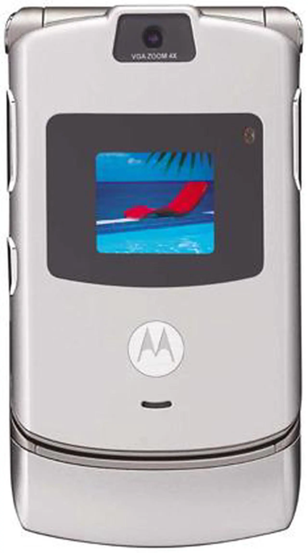 Main image of Motorola RAZR Gray unlocked GSM Flip phone with stylish design (V3) - OEM
