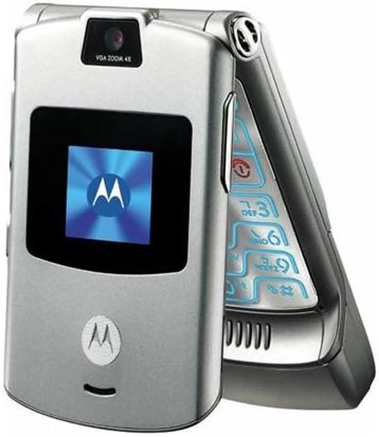 Alt view image 2 of 11 - Motorola RAZR Gray unlocked GSM Flip phone with stylish design (V3) - OEM