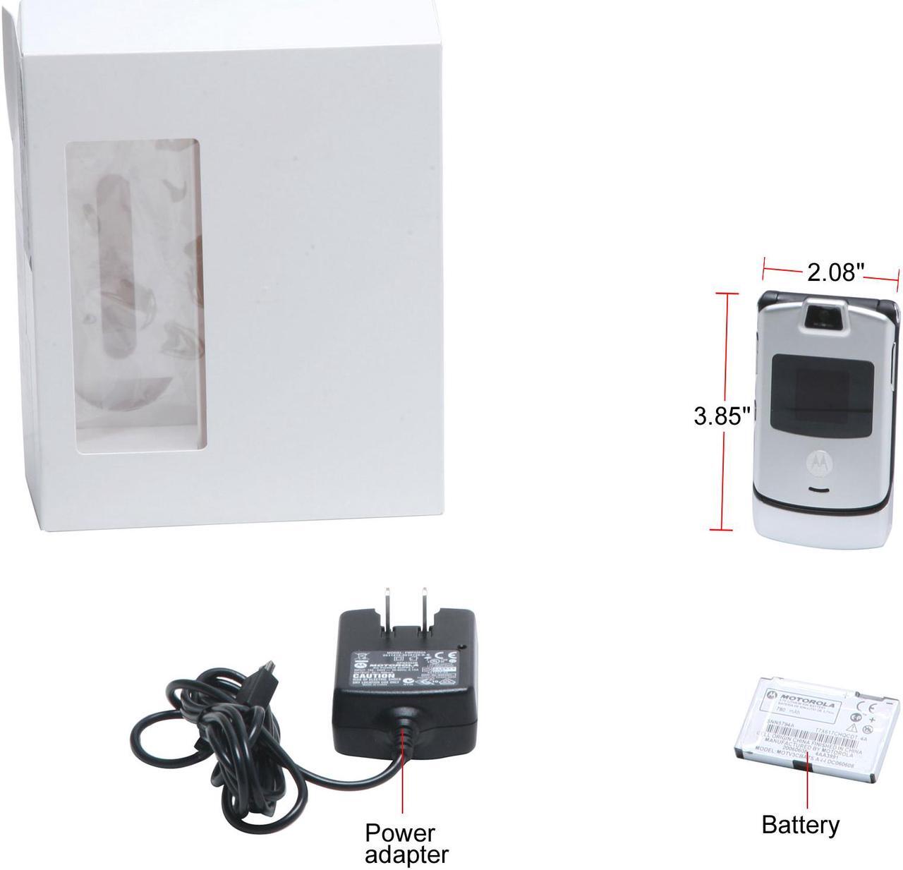 Alt view image 6 of 6 - MOTOROLA RAZR V3m Silver 3G Verizon Cell Phone without contract