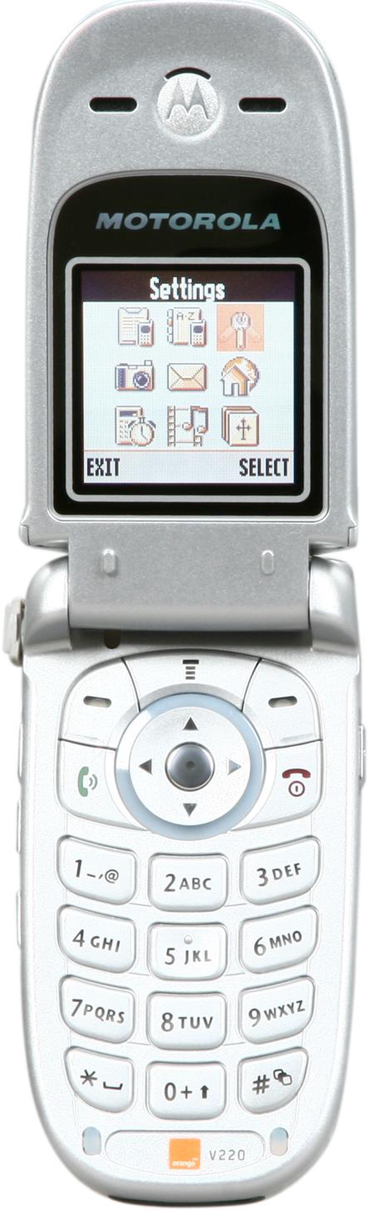 Alt view image 2 of 7 - Motorola V220 Unlocked GSM Flip Phone with MP3 Ringtone Support Silver - OEM